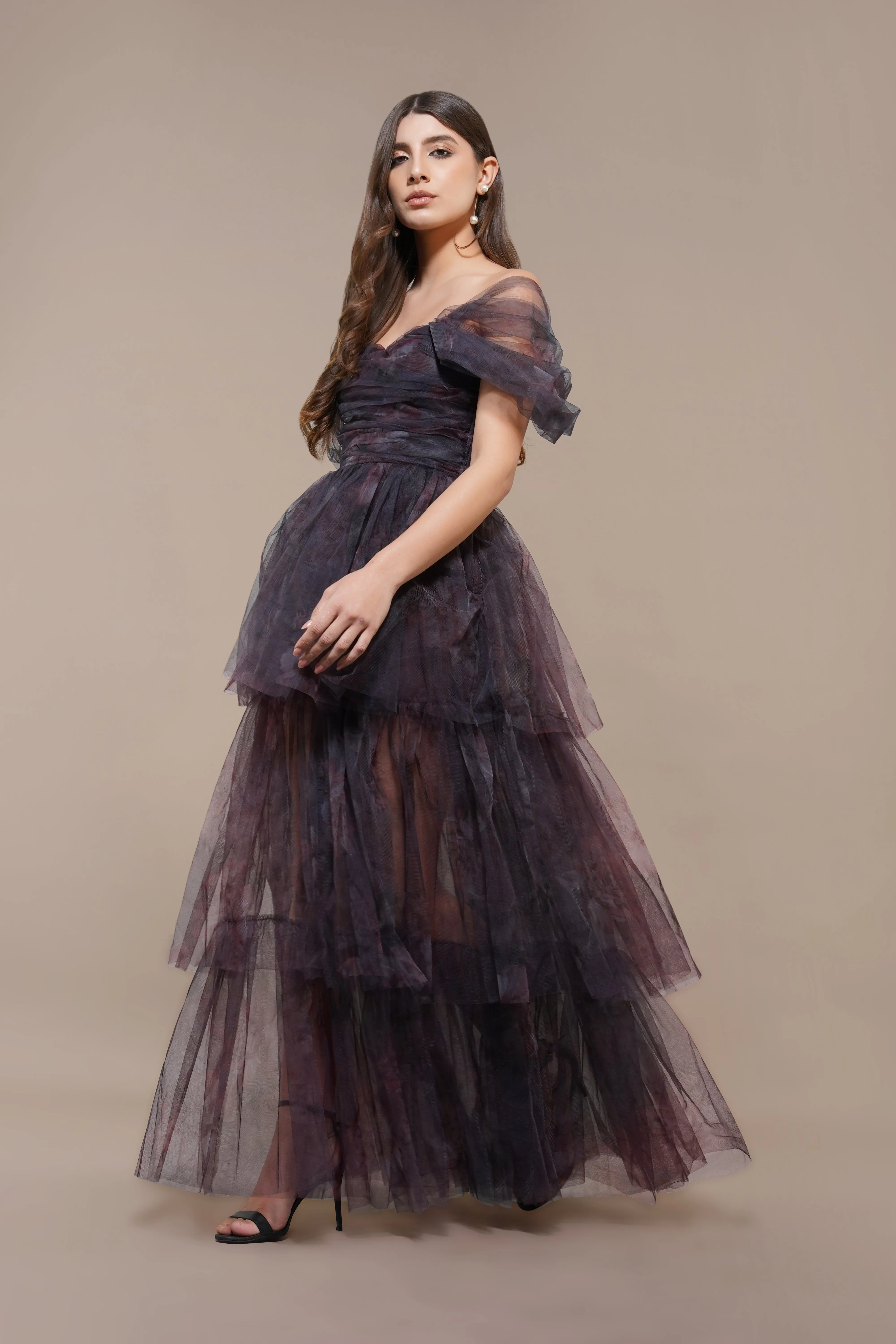 Sydney Maxi Dress in Plum Floral sold by Lace & Beads product image thumbnail 4