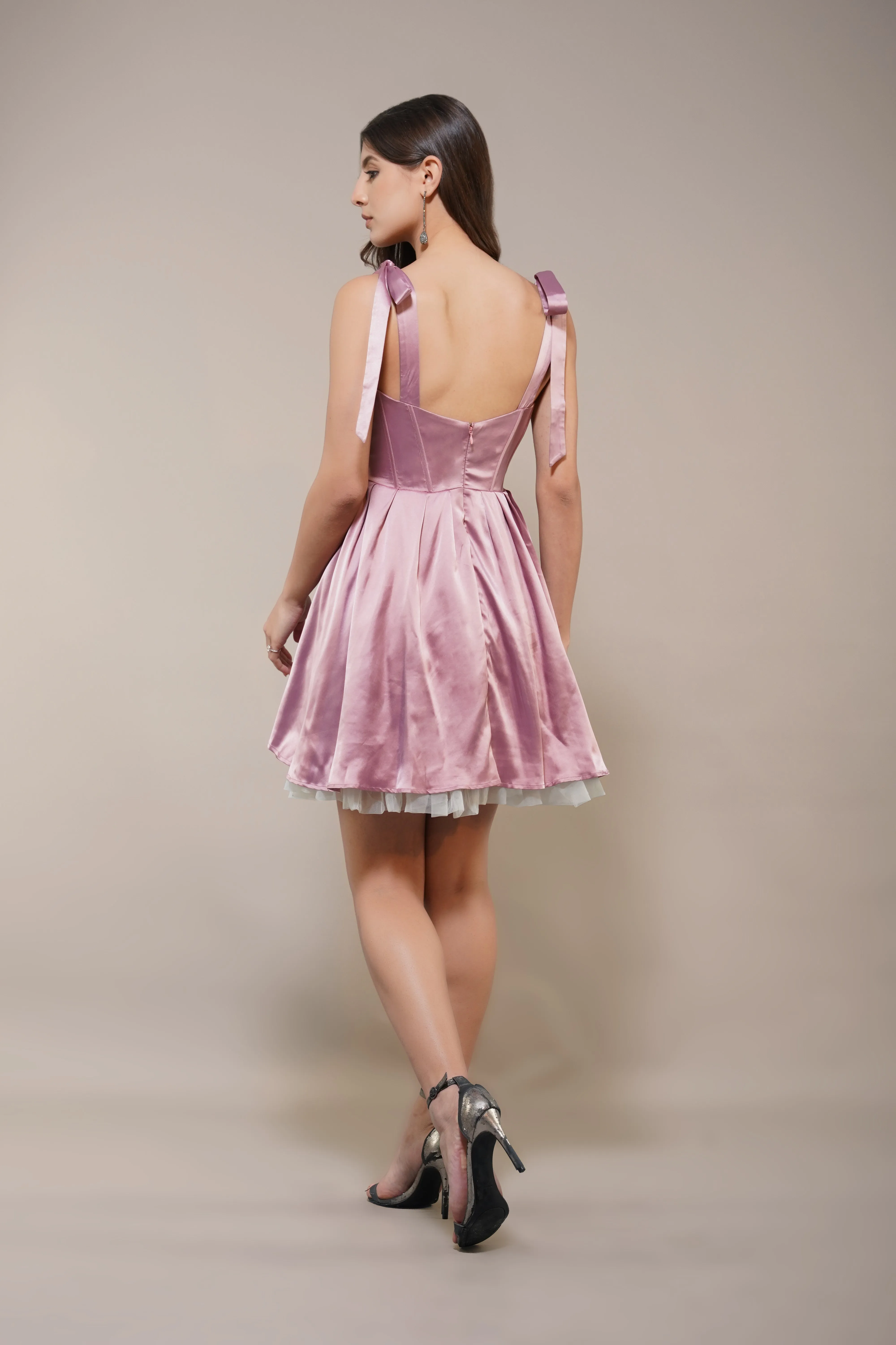 Amai Mini Dress in Dusty Pink sold by Lace & Beads product image thumbnail 5