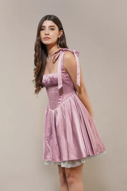 Amai Mini Dress in Dusty Pink sold by Lace & Beads