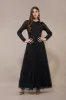 Sila Long Sleeve Embellished Maxi Dress in Black sold by Lace & Beads