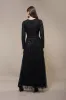 Sila Long Sleeve Embellished Maxi Dress in Black sold by Lace & Beads