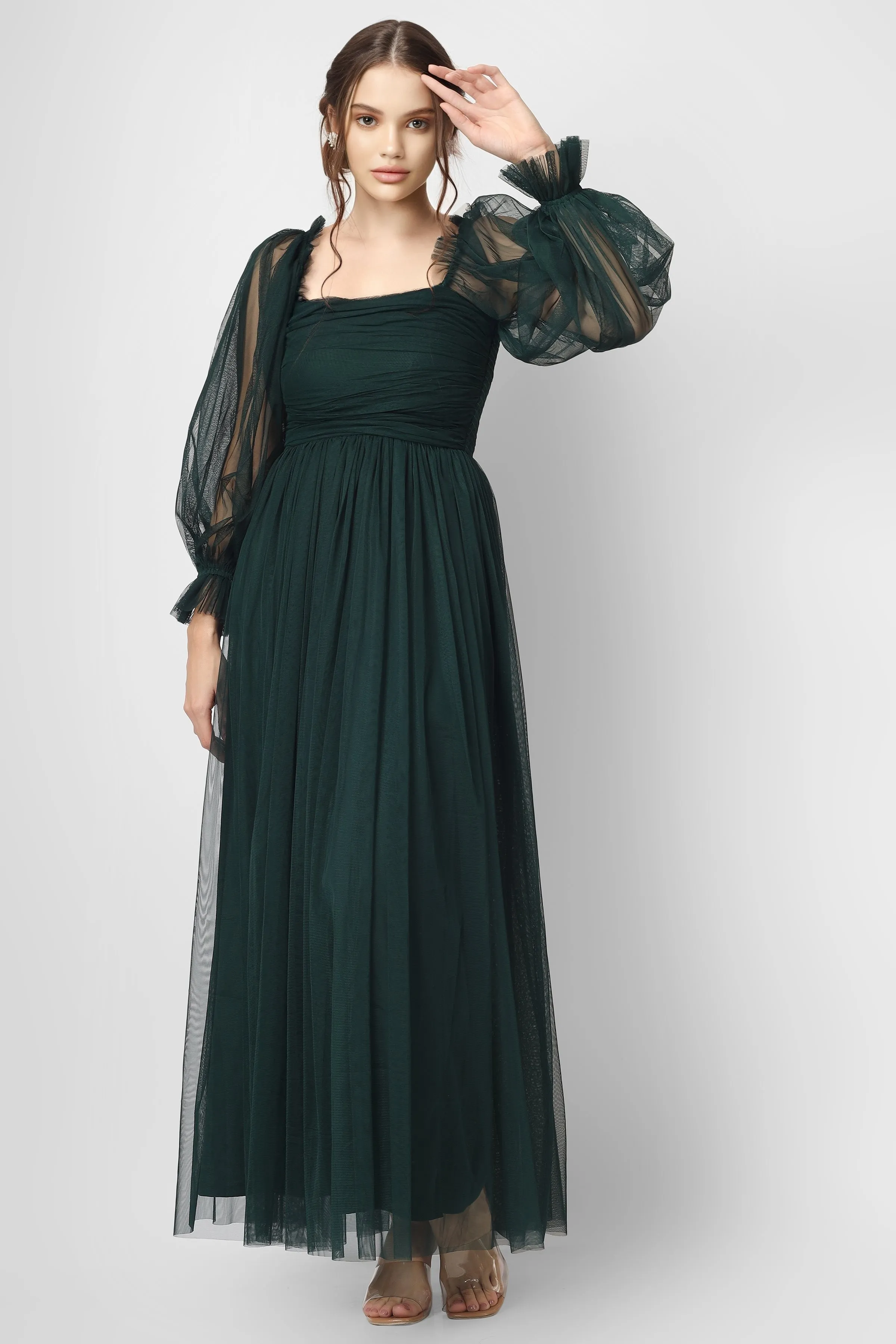Lana Emerald Green Tulle Dress sold by Lace & Beads