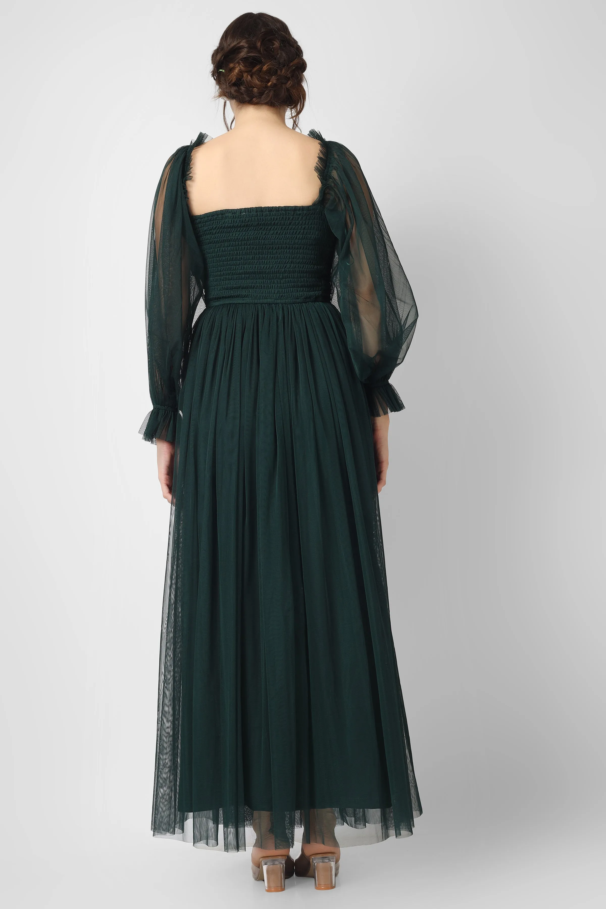 Lana Emerald Green Tulle Dress sold by Lace & Beads product image thumbnail 3