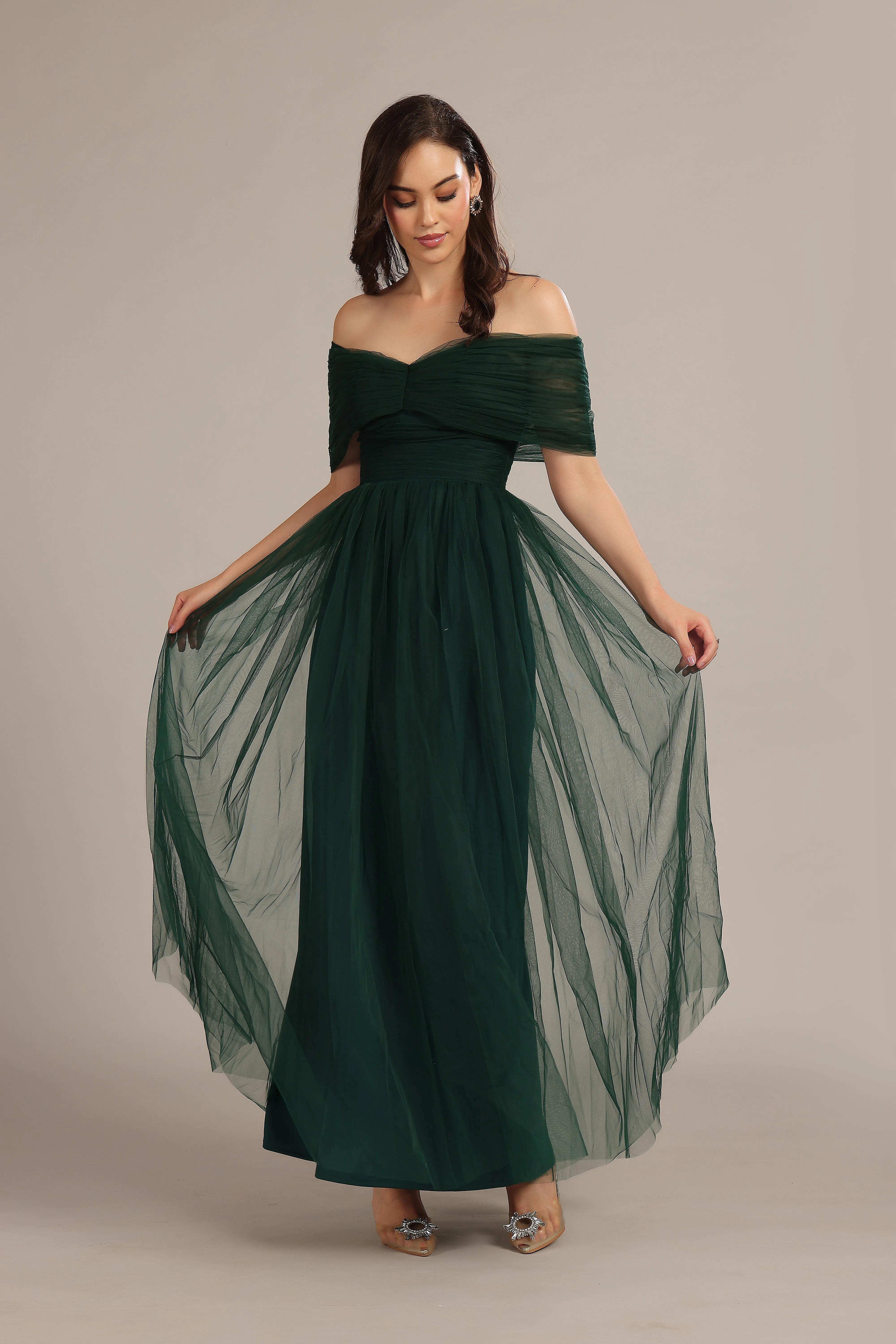 Gillian Maxi Dress in Emerald Green sold by Lace & Beads
