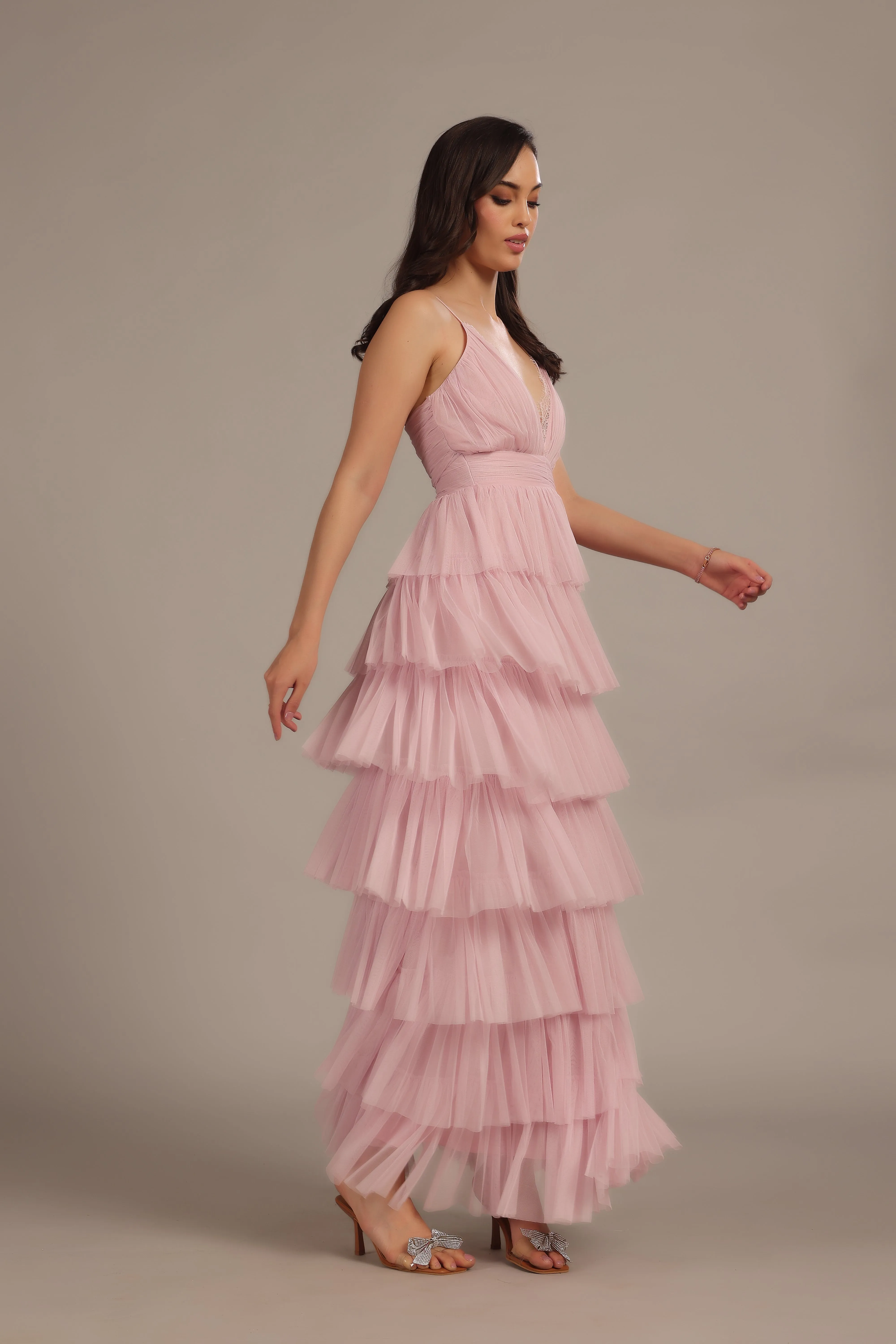 Oakley Maxi Dress in Powder Pink sold by Lace & Beads product image thumbnail 5