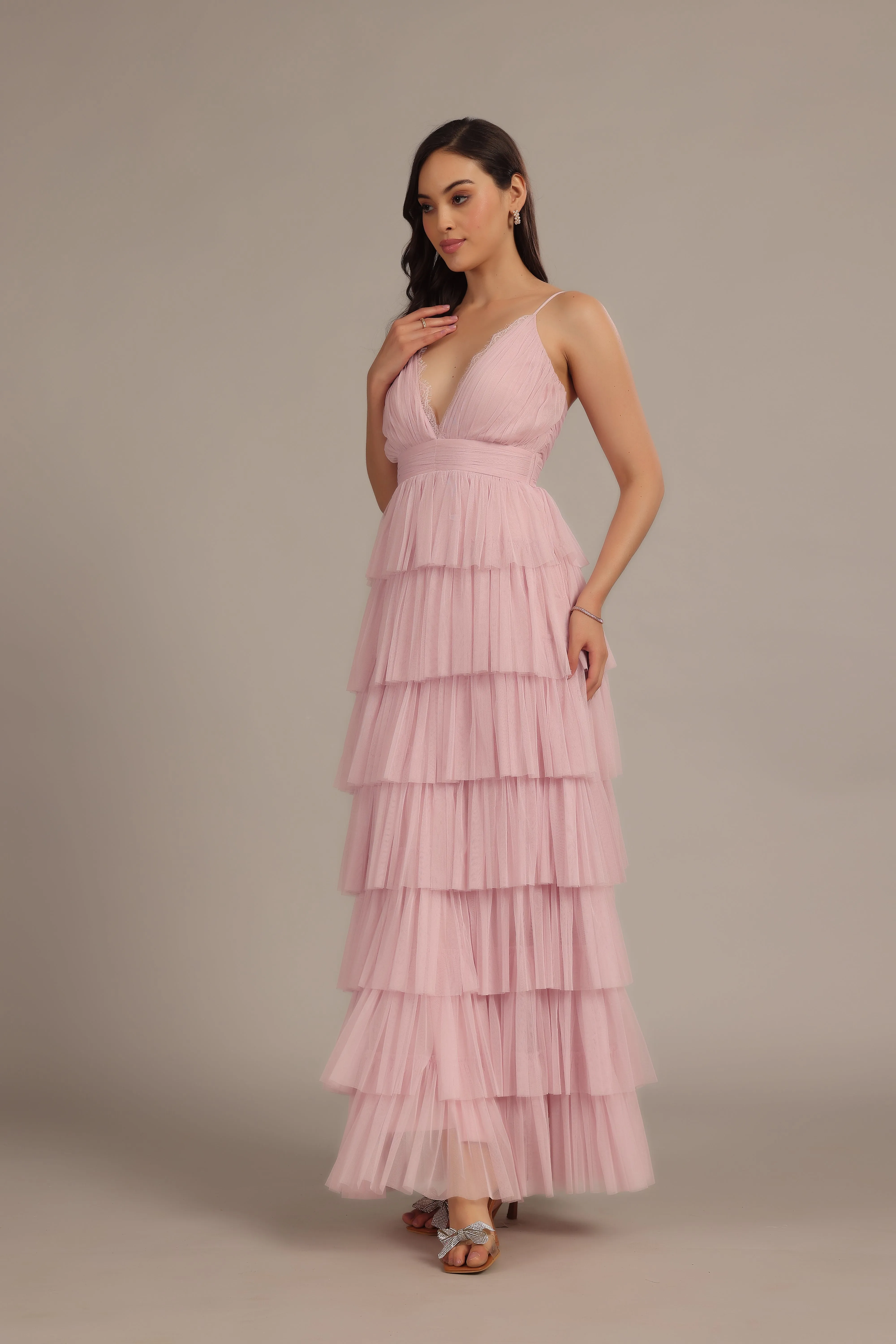 Oakley Maxi Dress in Powder Pink sold by Lace & Beads product image thumbnail 4