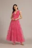 Candace Maxi Dress in Bright Pink Print sold by Lace & Beads