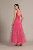 Candace Maxi Dress in Bright Pink Print sold by Lace & Beads