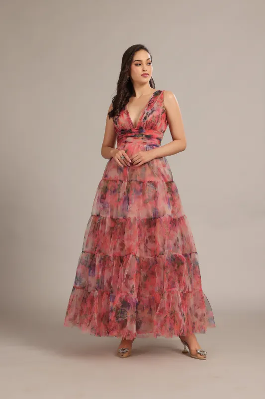 Candace Maxi Dress in Mixed Floral sold by Lace & Beads