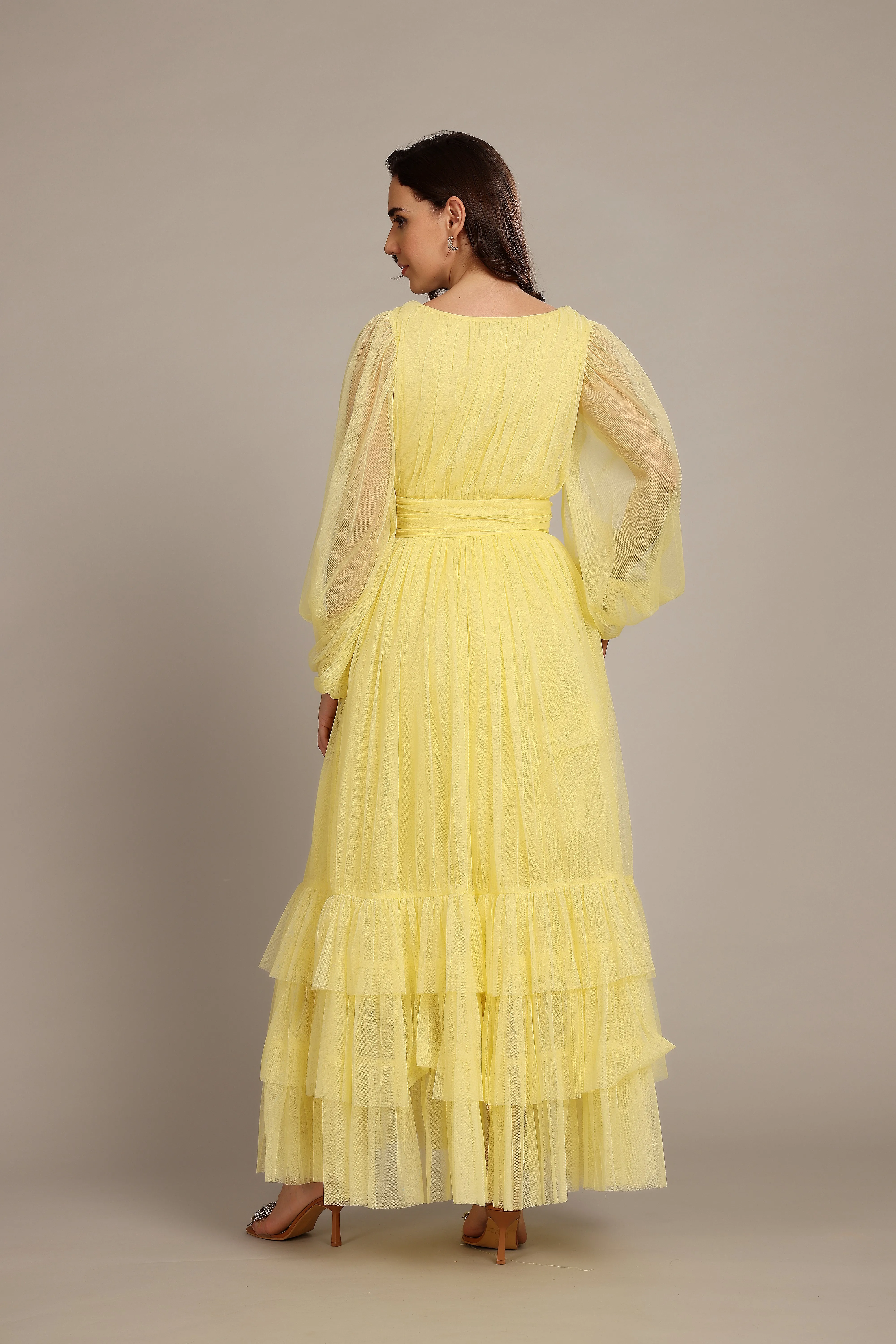 Madison Long Sleeve Maxi Dress in Buttercup sold by Lace & Beads product image thumbnail 5