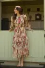 Rebecca Midi Dress in Cream Floral sold by Lace & Beads