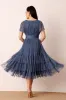 Madison Ethereal Blue Midi Bridesmaid Dress sold by Lace & Beads
