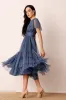 Madison Ethereal Blue Midi Bridesmaid Dress sold by Lace & Beads