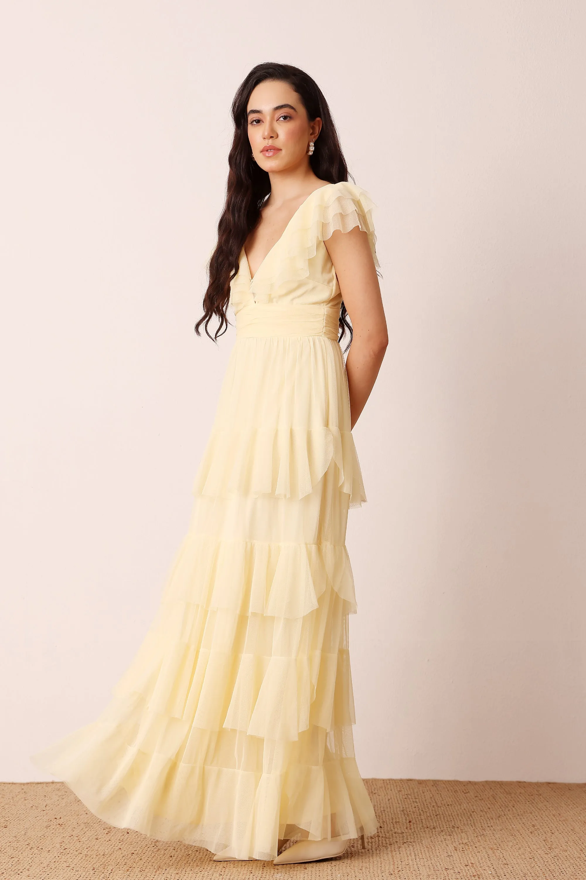 Olympia Maxi Dress in Buttercup sold by Lace & Beads product image thumbnail 2