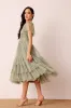 Madison Dusty Sage Tulle Bridesmaid Midi Dress sold by Lace & Beads