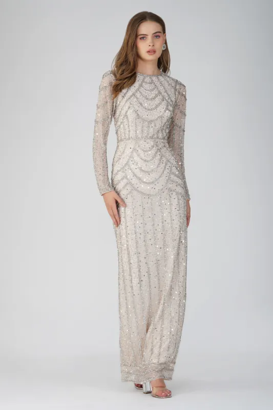 Ellis Maxi Dress in Powder Pink sold by Lace & Beads