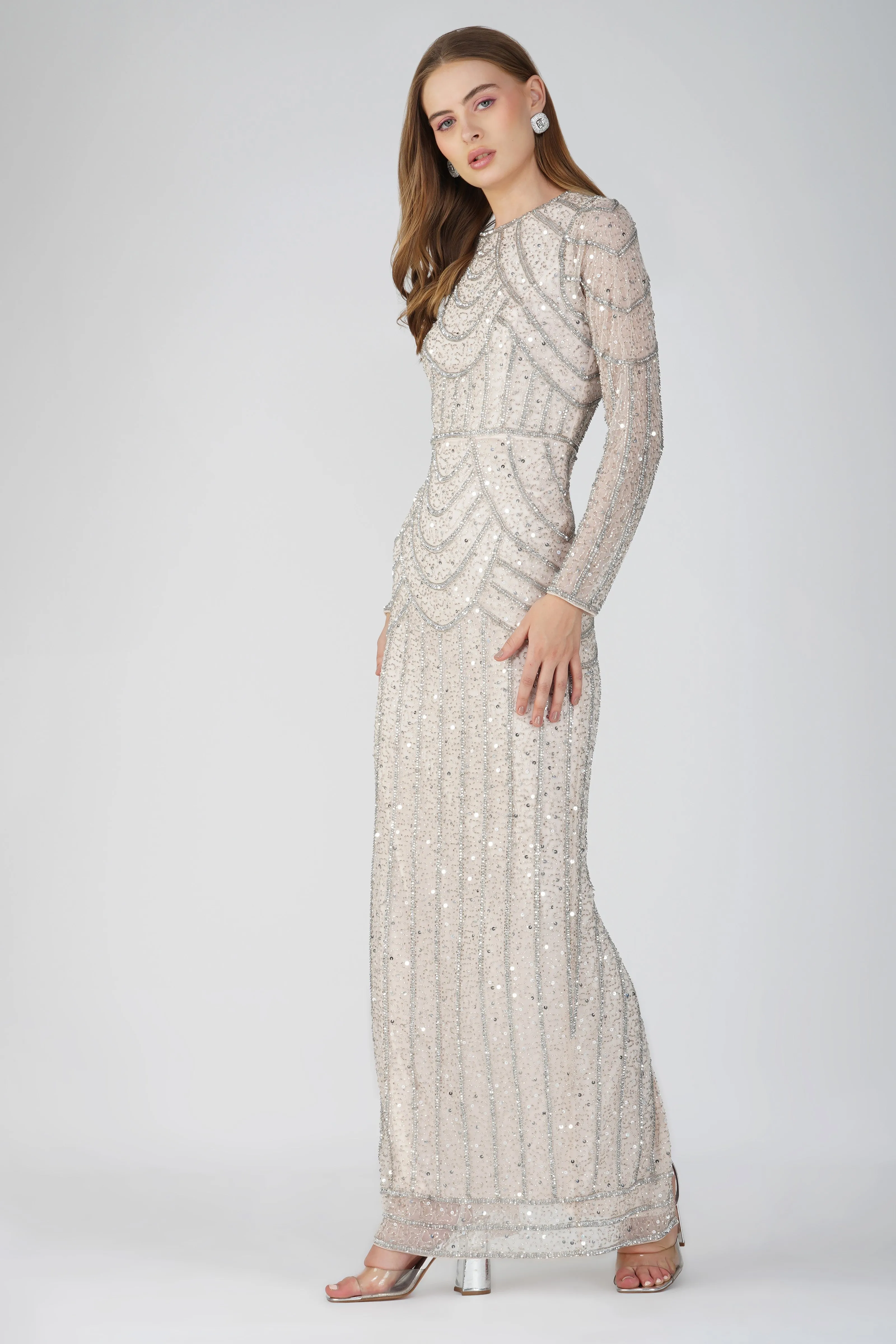 Ellis Maxi Dress in Powder Pink sold by Lace & Beads product image thumbnail 2