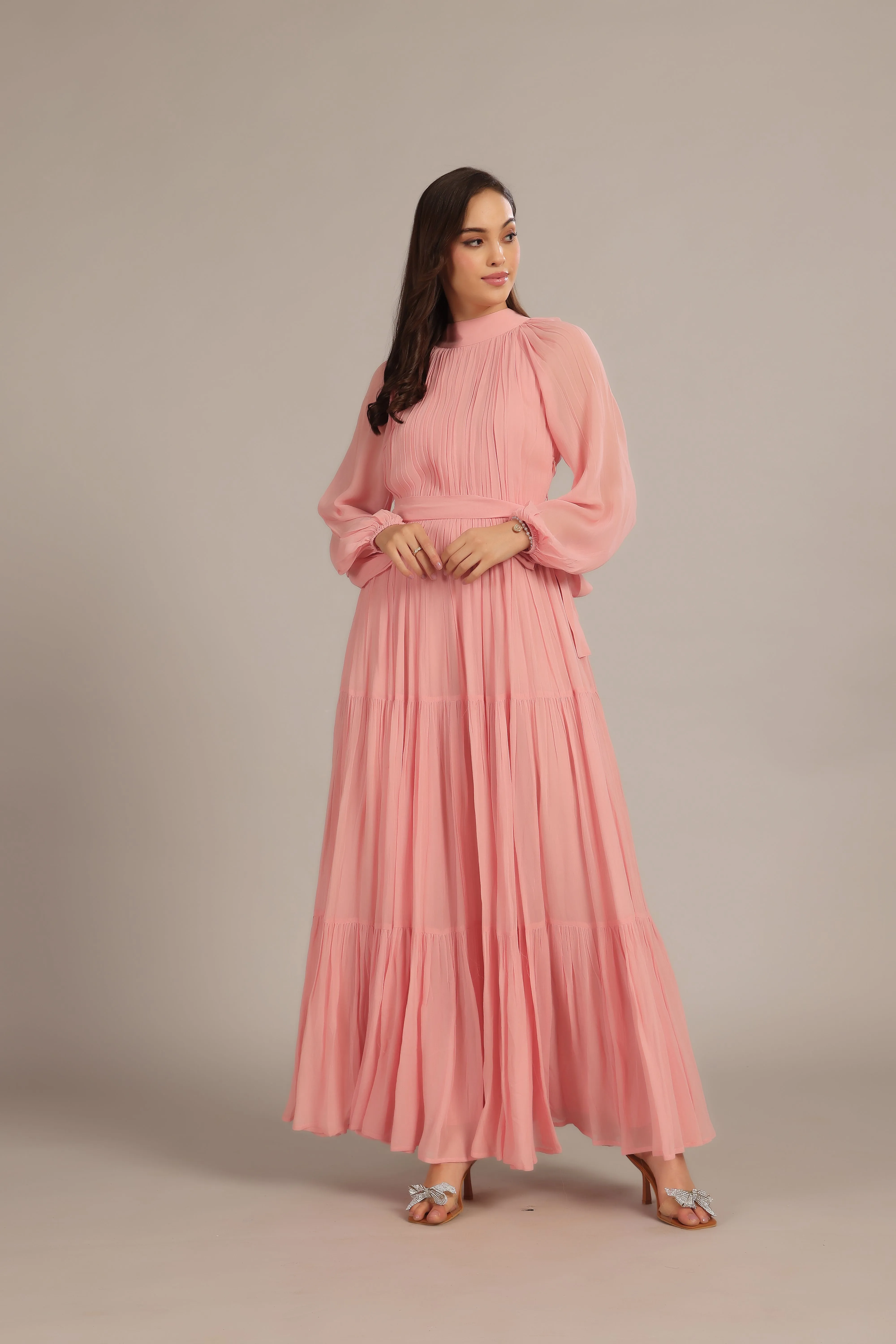Violetta Maxi Dress in Dusty Pink sold by Lace & Beads product image thumbnail 2