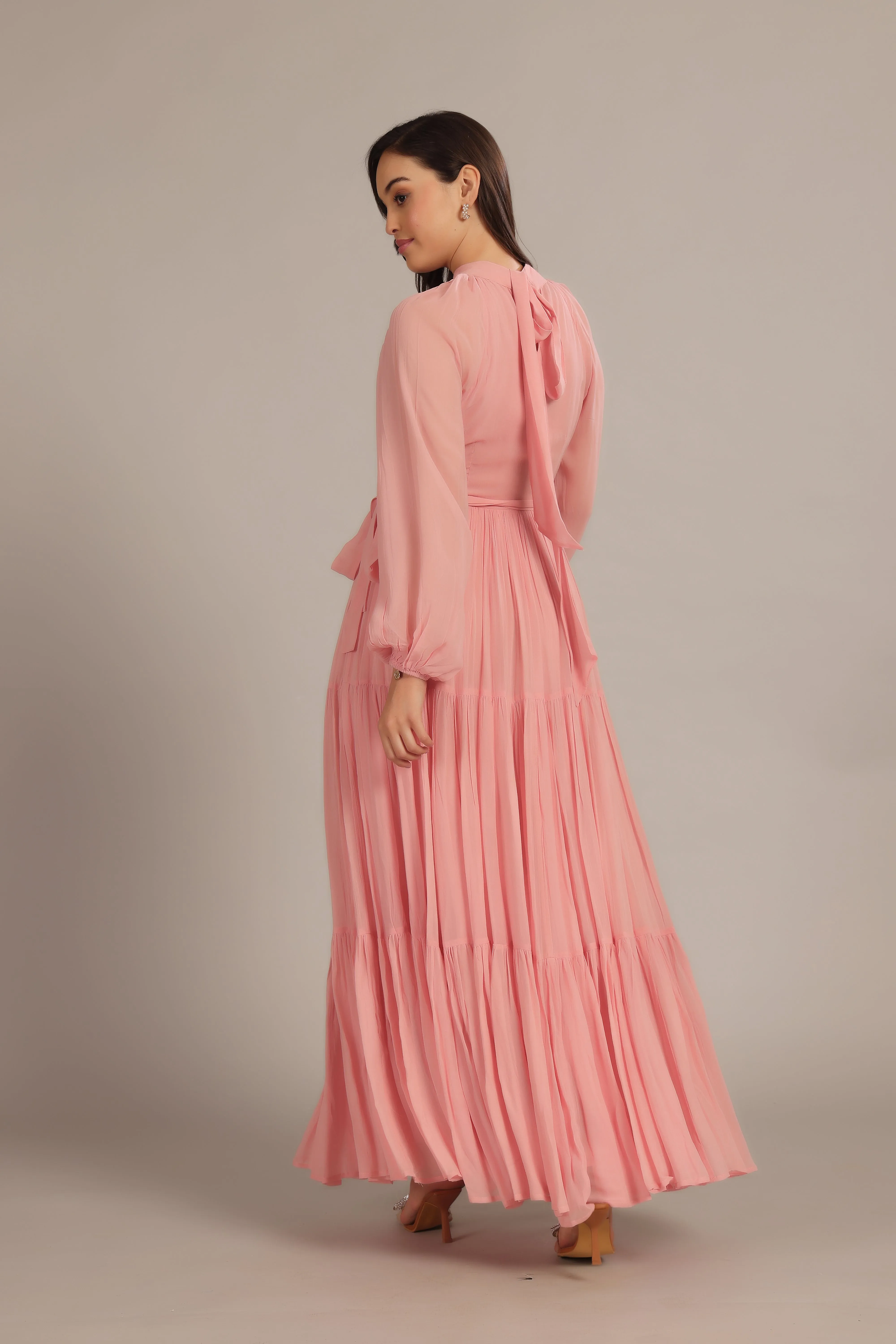 Violetta Maxi Dress in Dusty Pink sold by Lace & Beads product image thumbnail 3