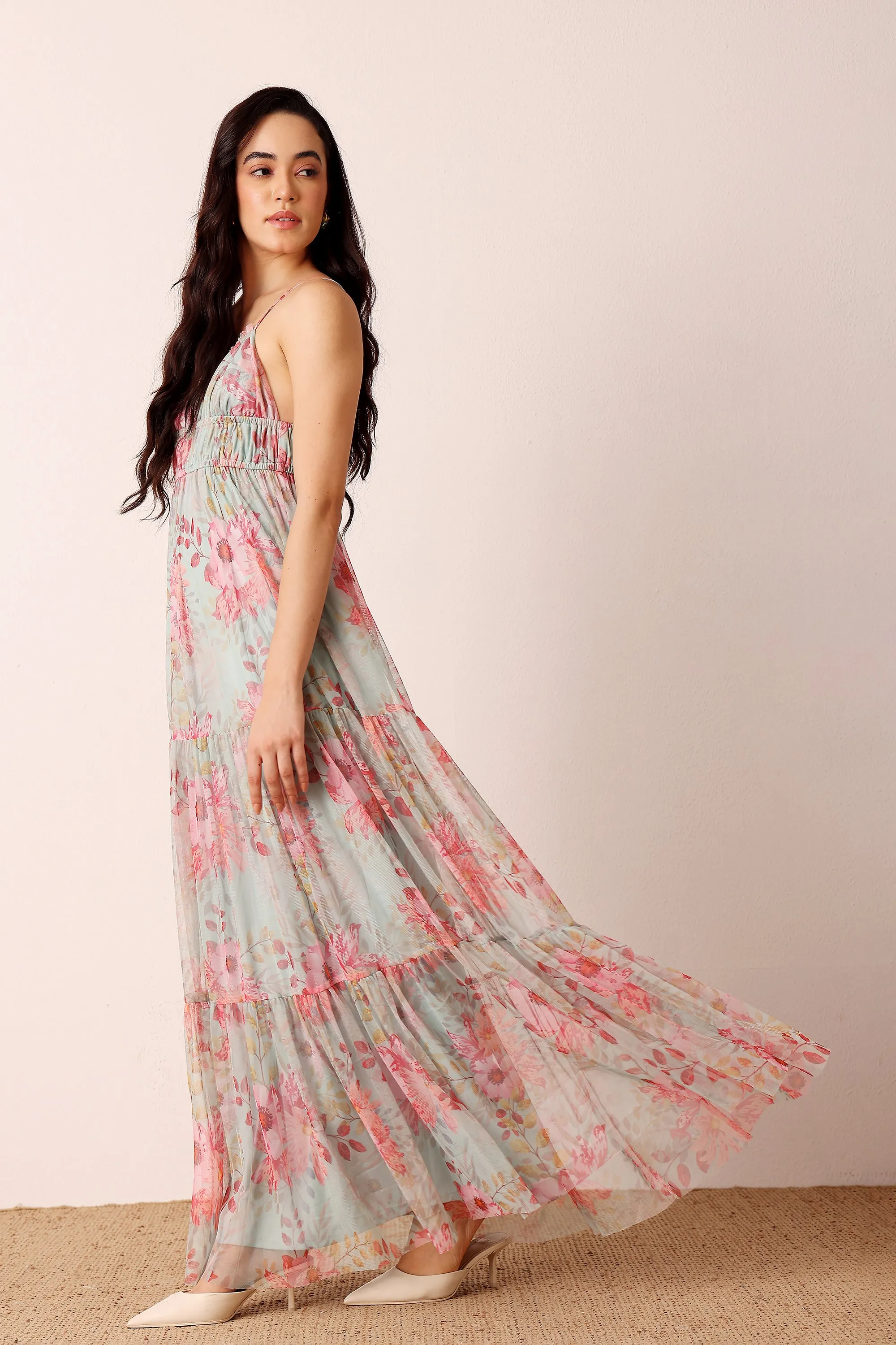 Nemy Maxi Dress in Mint Floral sold by Lace & Beads product image thumbnail 5