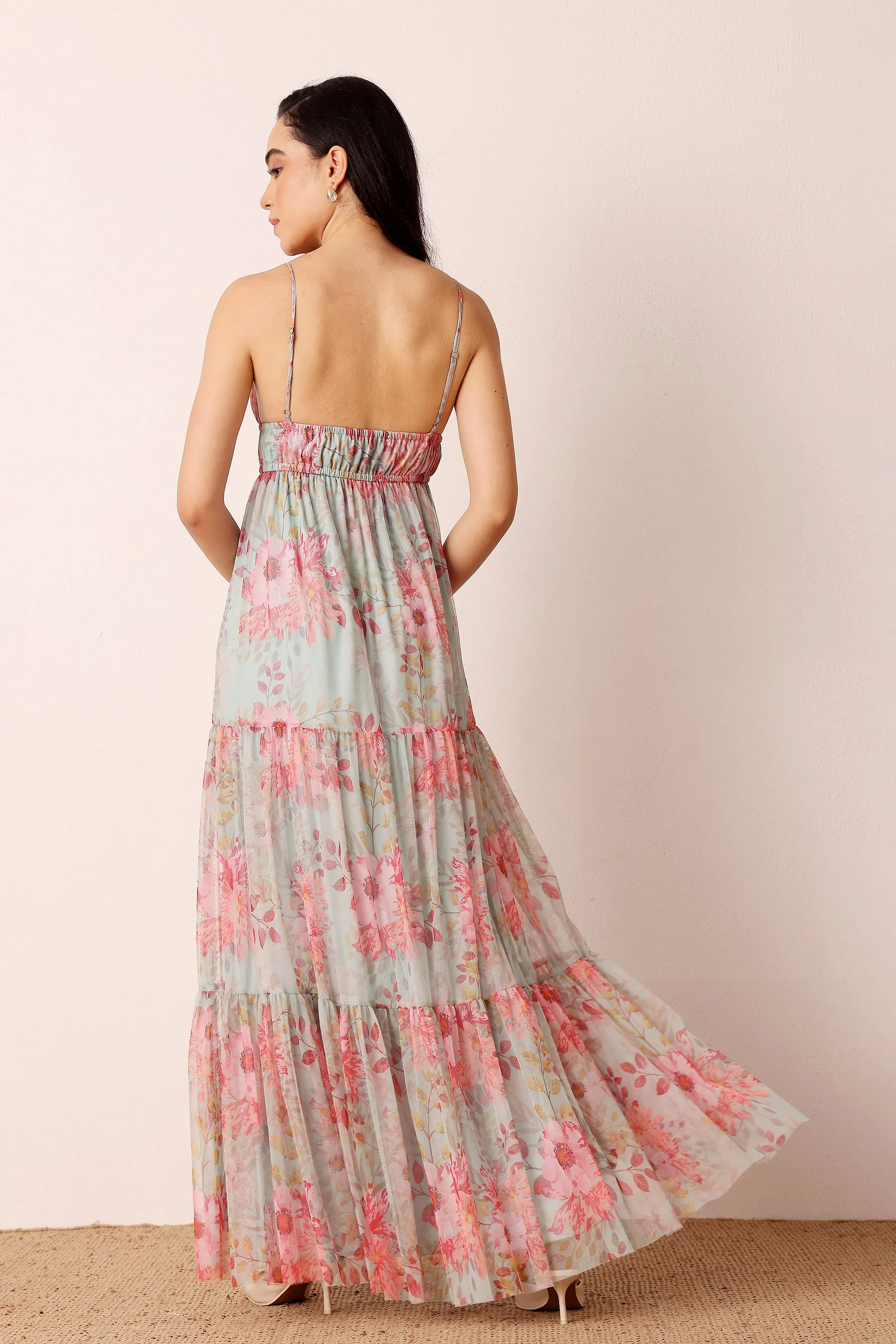 Nemy Maxi Dress in Mint Floral sold by Lace & Beads product image thumbnail 3