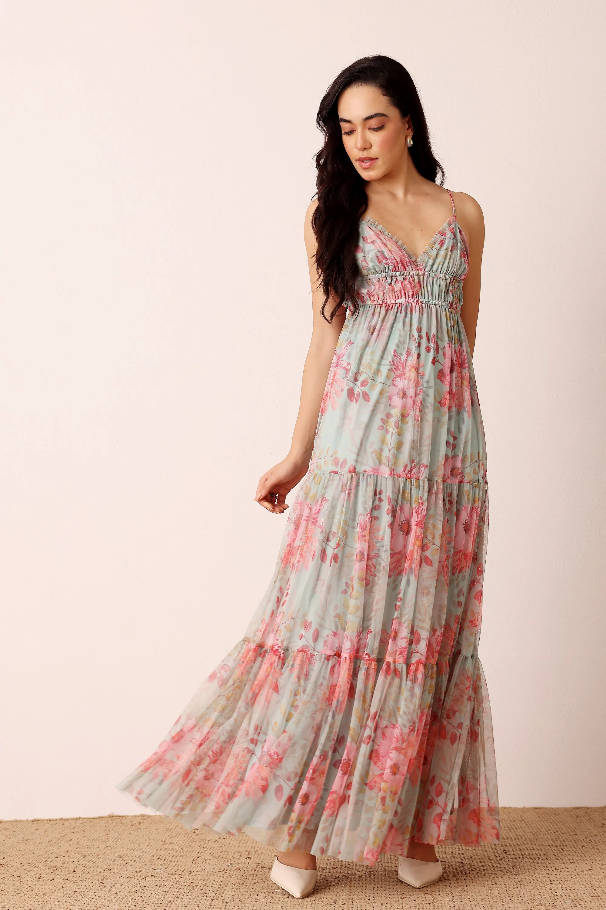 Nemy Maxi Dress in Mint Floral sold by Lace & Beads product image thumbnail 4