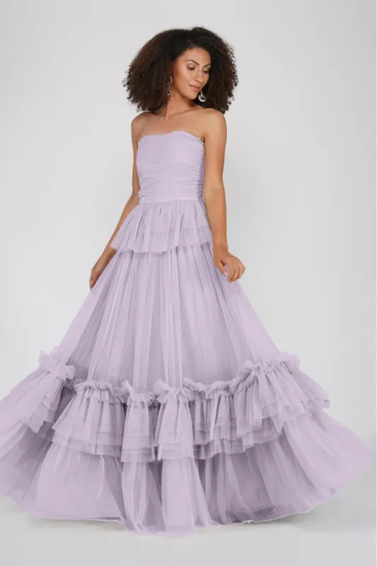 Ana Lilac Tulle Gown sold by Lace & Beads