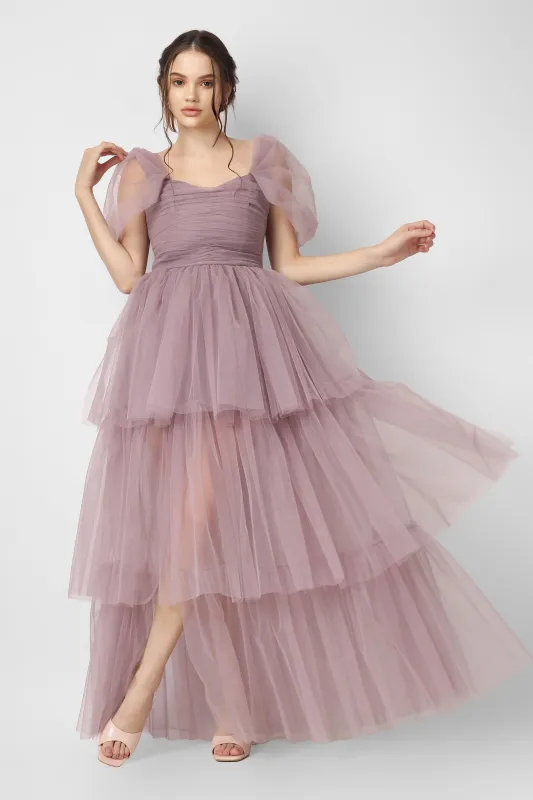 Sydney Ultra Violet Tulle Maxi Dress made by Lace & Beads