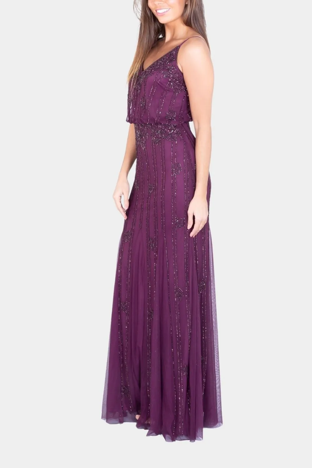 Keeva Burgundy Bridesmaid Maxi Dress sold by Lace & Beads product image thumbnail 2