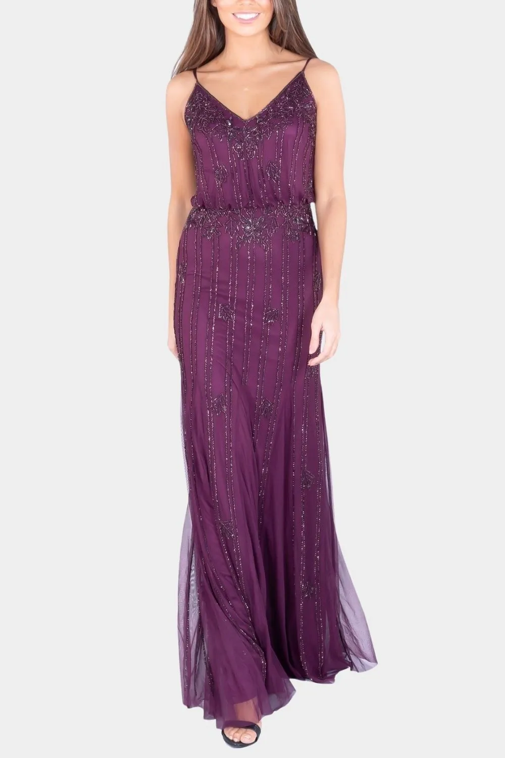 Keeva Burgundy Bridesmaid Maxi Dress sold by Lace & Beads