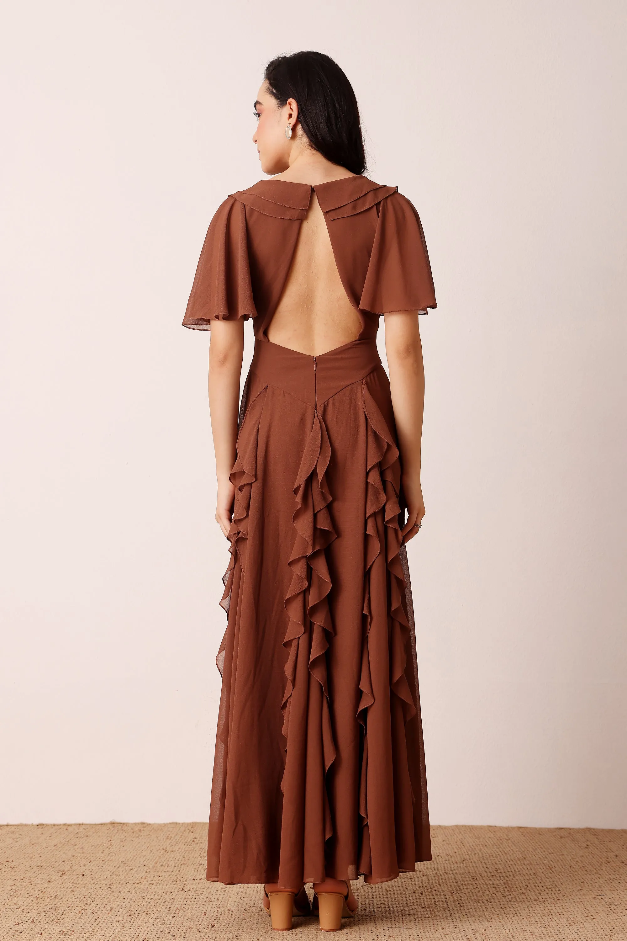 Hertia Maxi Dress in Mocha Brown sold by Lace & Beads product image thumbnail 2