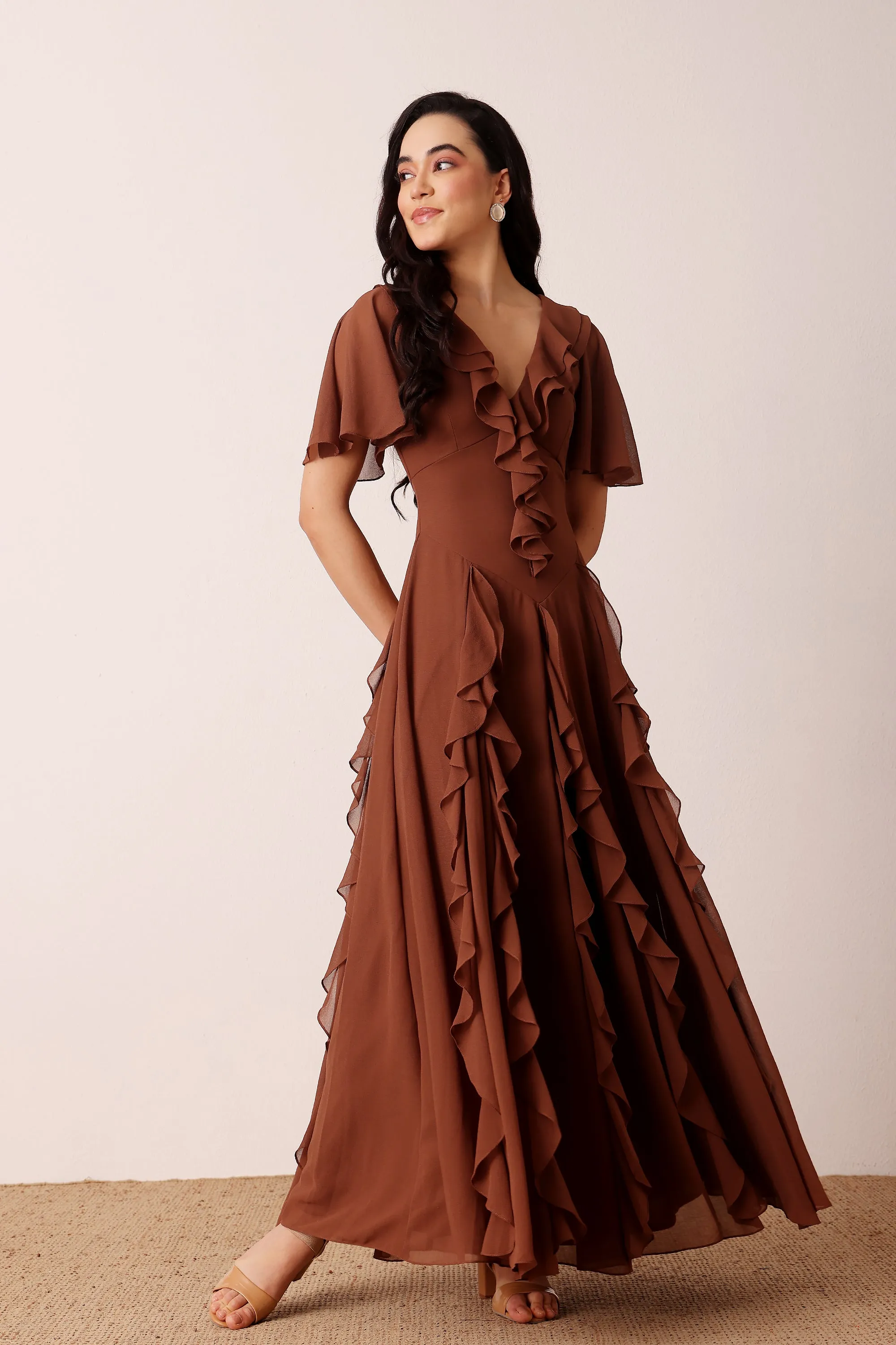 Hertia Maxi Dress in Mocha Brown sold by Lace & Beads product image thumbnail 5