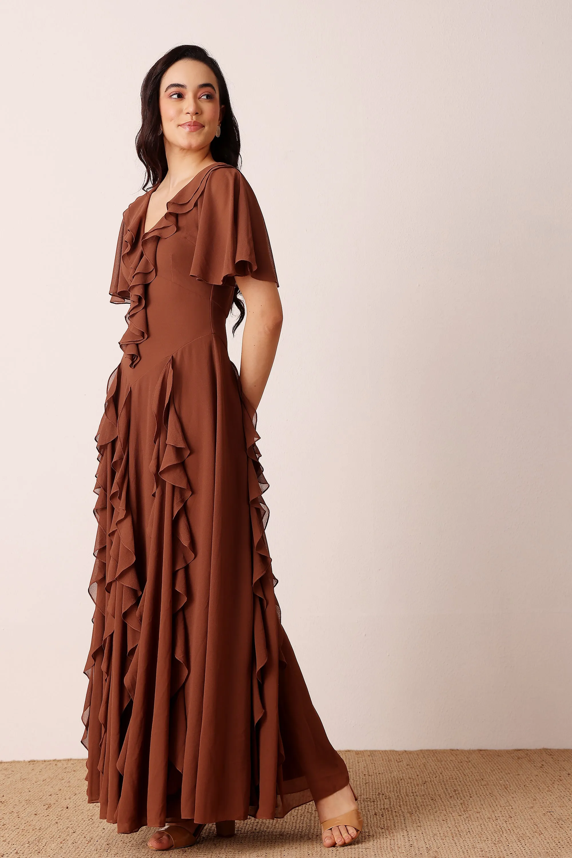 Hertia Maxi Dress in Mocha Brown sold by Lace & Beads product image thumbnail 4