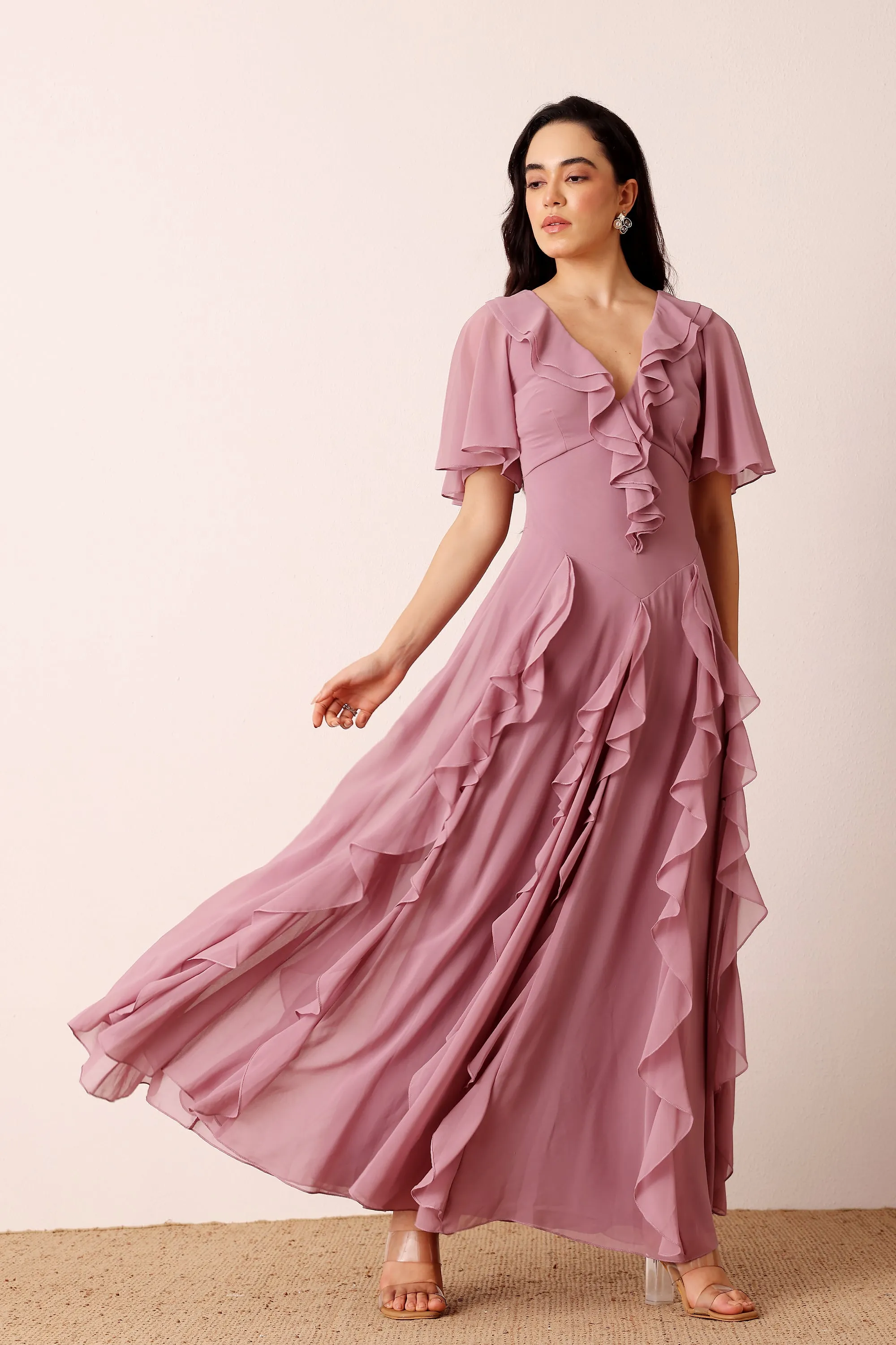 Hertia Maxi Dress in Dusty Lilac sold by Lace & Beads product image thumbnail 5