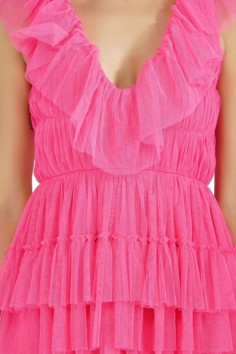 Alexandra Tulle Maxi in Pink sold by Lace & Beads product image thumbnail 4