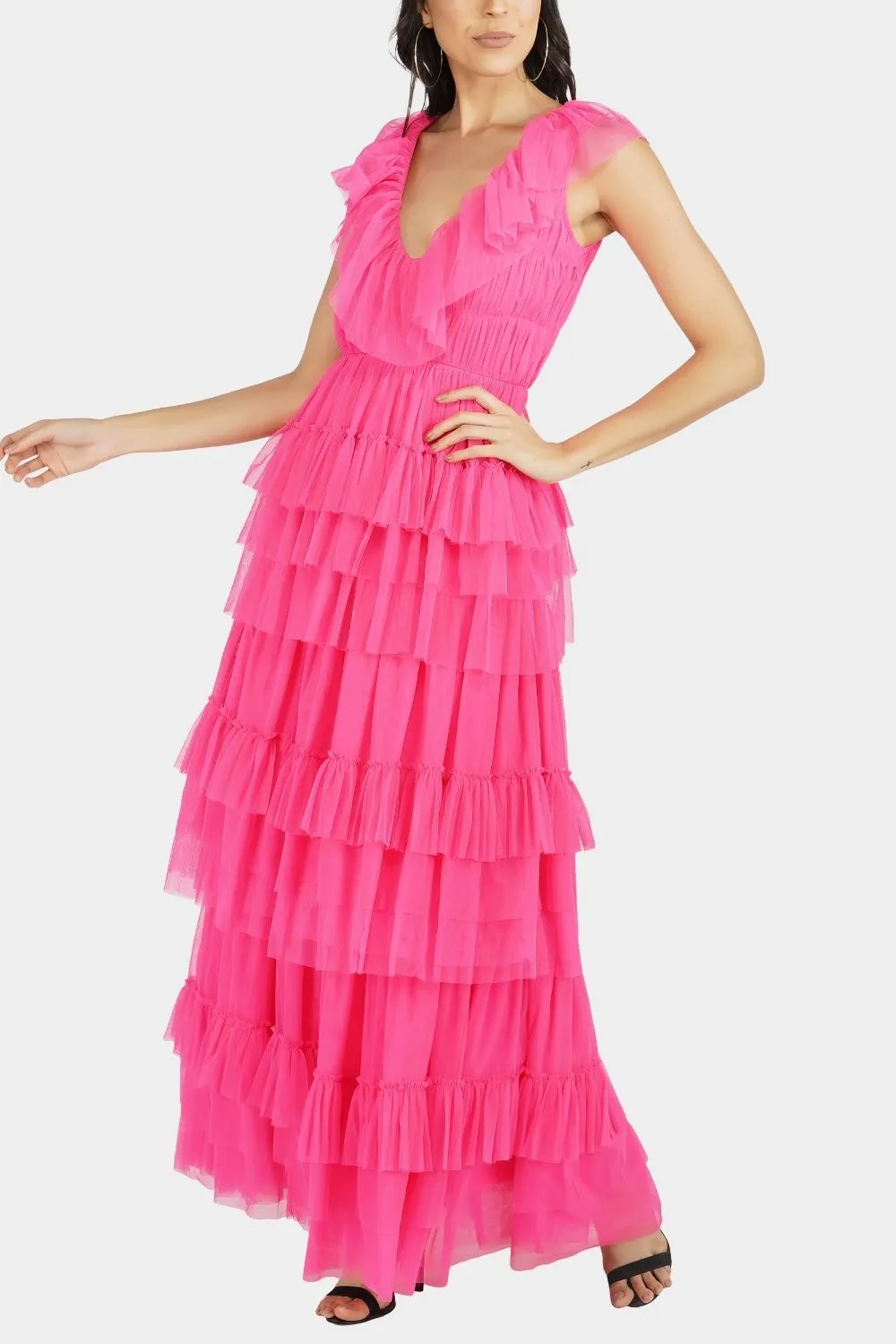 Alexandra Tulle Maxi in Pink sold by Lace & Beads product image thumbnail 3
