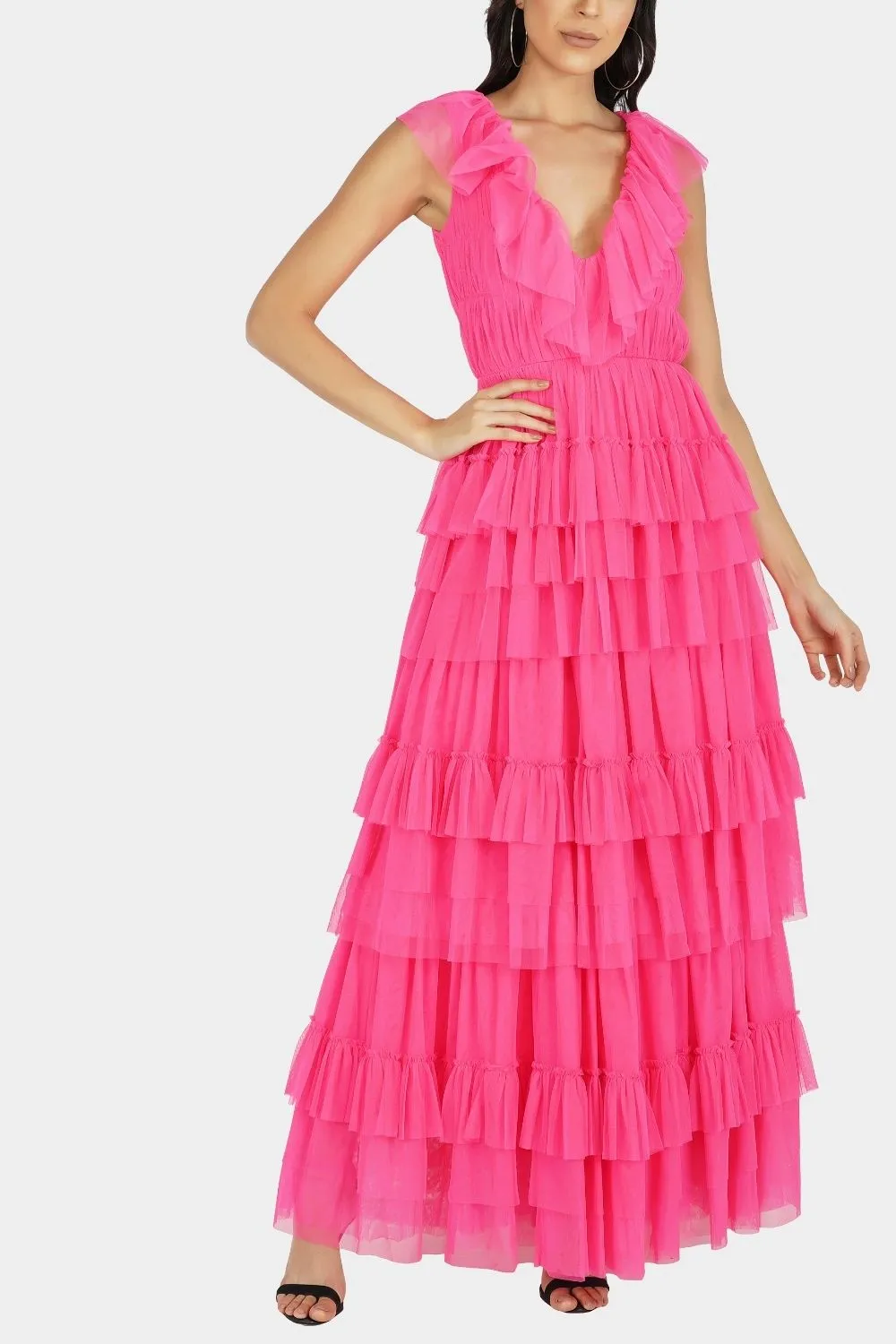 Alexandra Tulle Maxi in Pink sold by Lace & Beads
