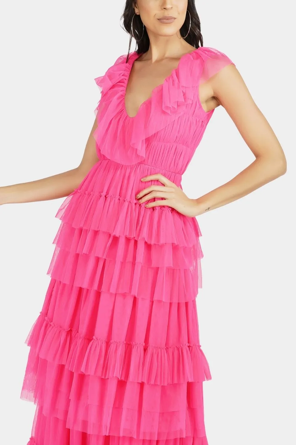 Alexandra Tulle Maxi in Pink sold by Lace & Beads product image thumbnail 5