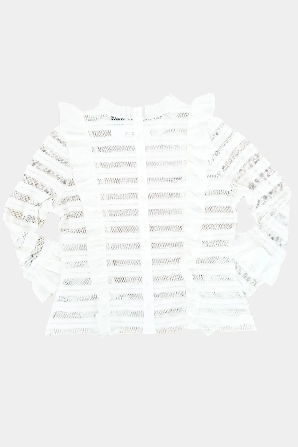 Caladium Long Sleeve White Mesh Top sold by Lace & Beads product image thumbnail 4