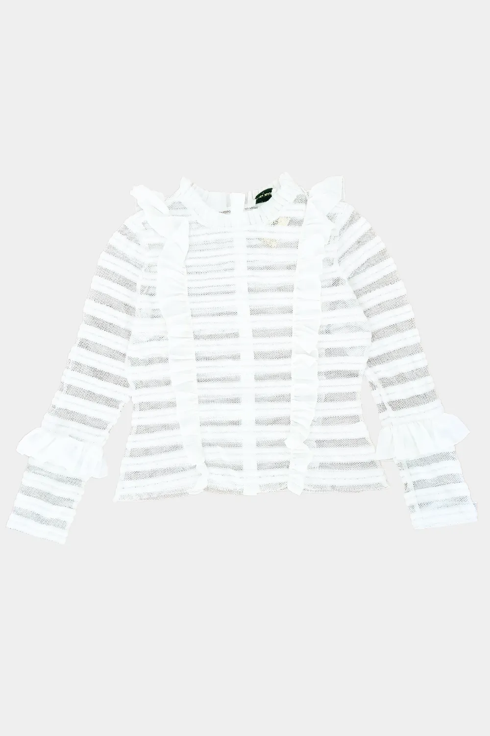 Caladium Long Sleeve White Mesh Top sold by Lace & Beads product image thumbnail 3