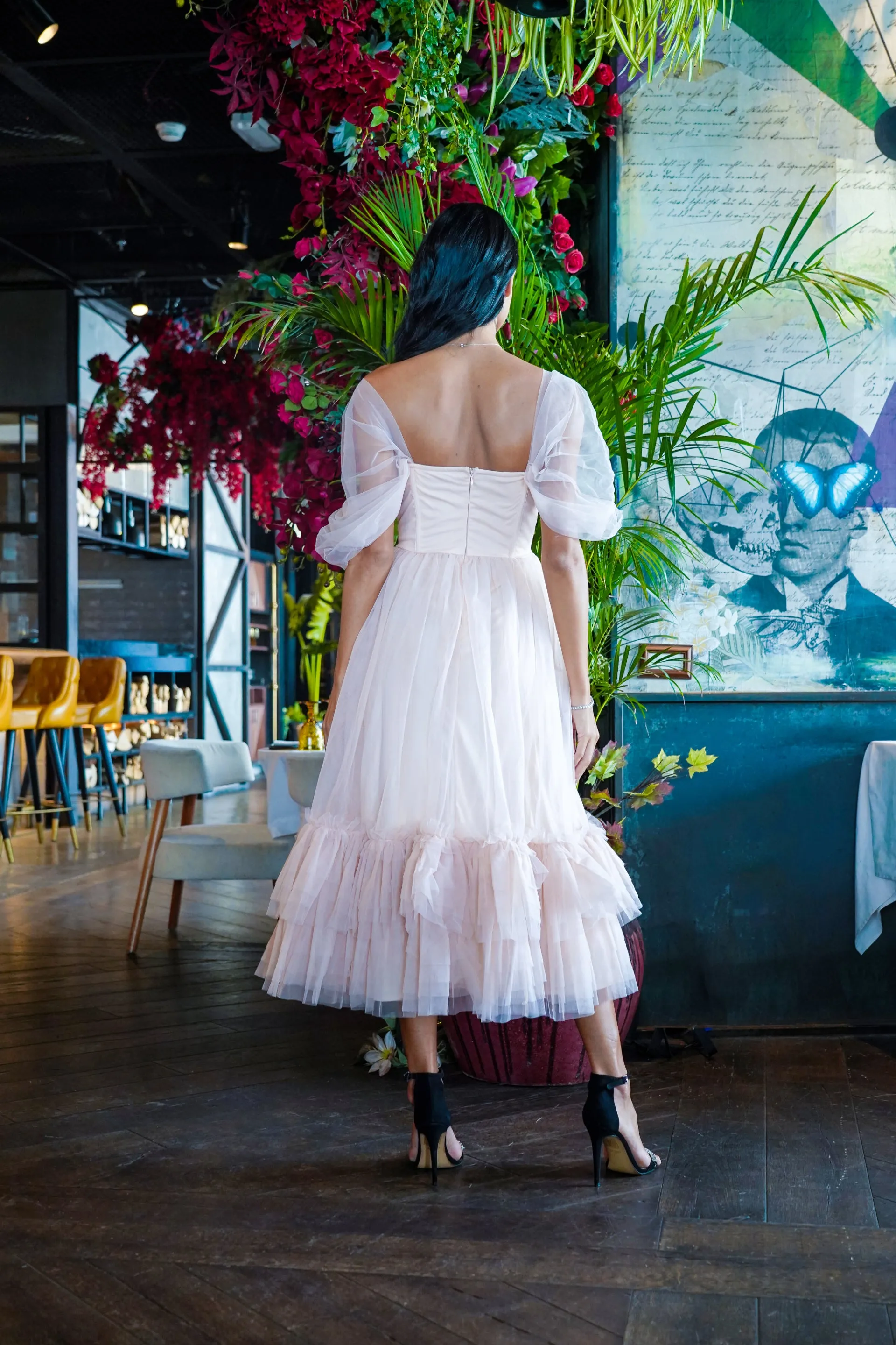 Jayne Nude Tulle Midi Dress sold by Lace & Beads product image thumbnail 3