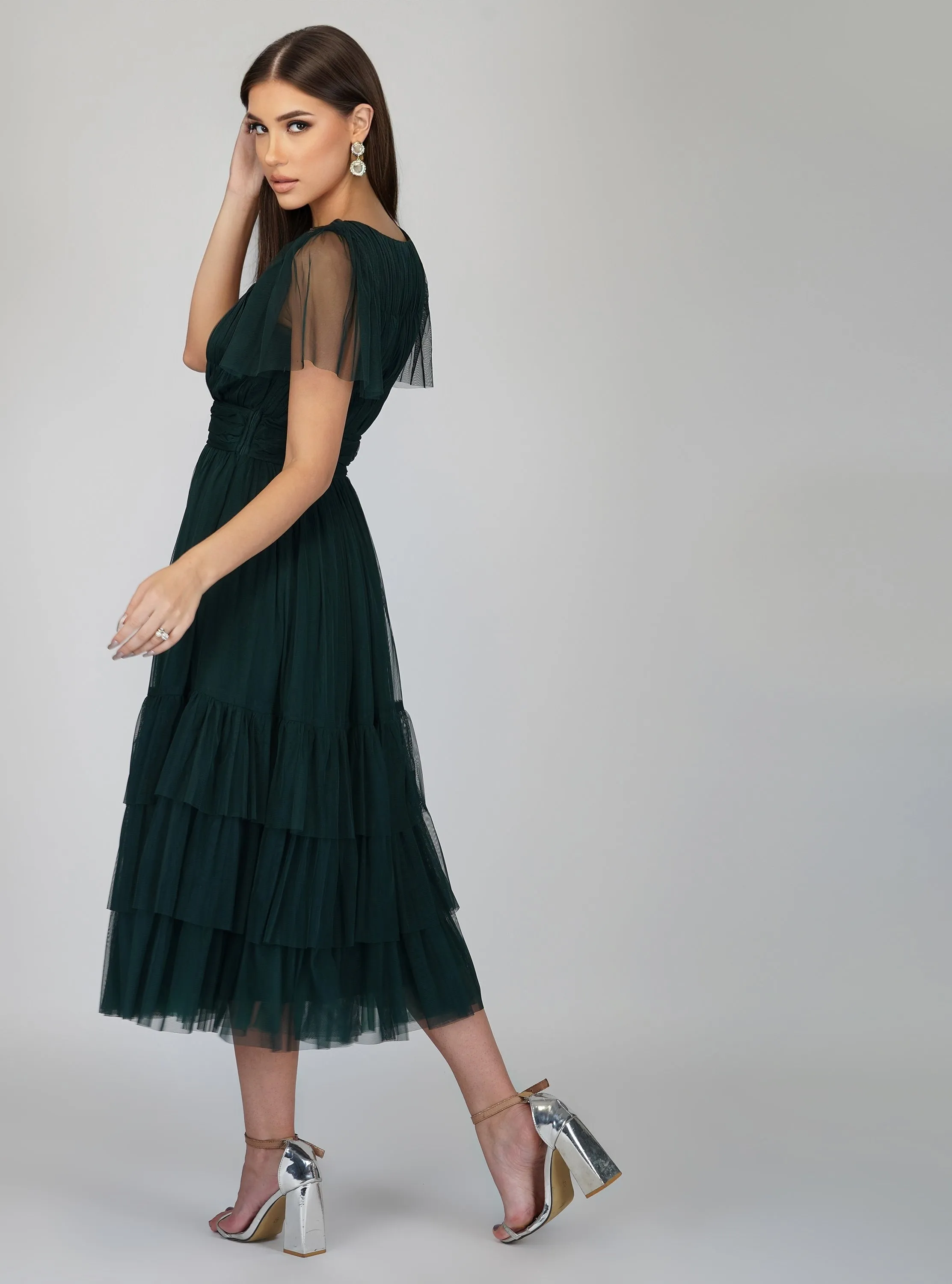 emerald green tulle bridesmaid dresses Emerald Green Bridesmaid Dresses-Inexpensive Embroidered Tulle Juliet