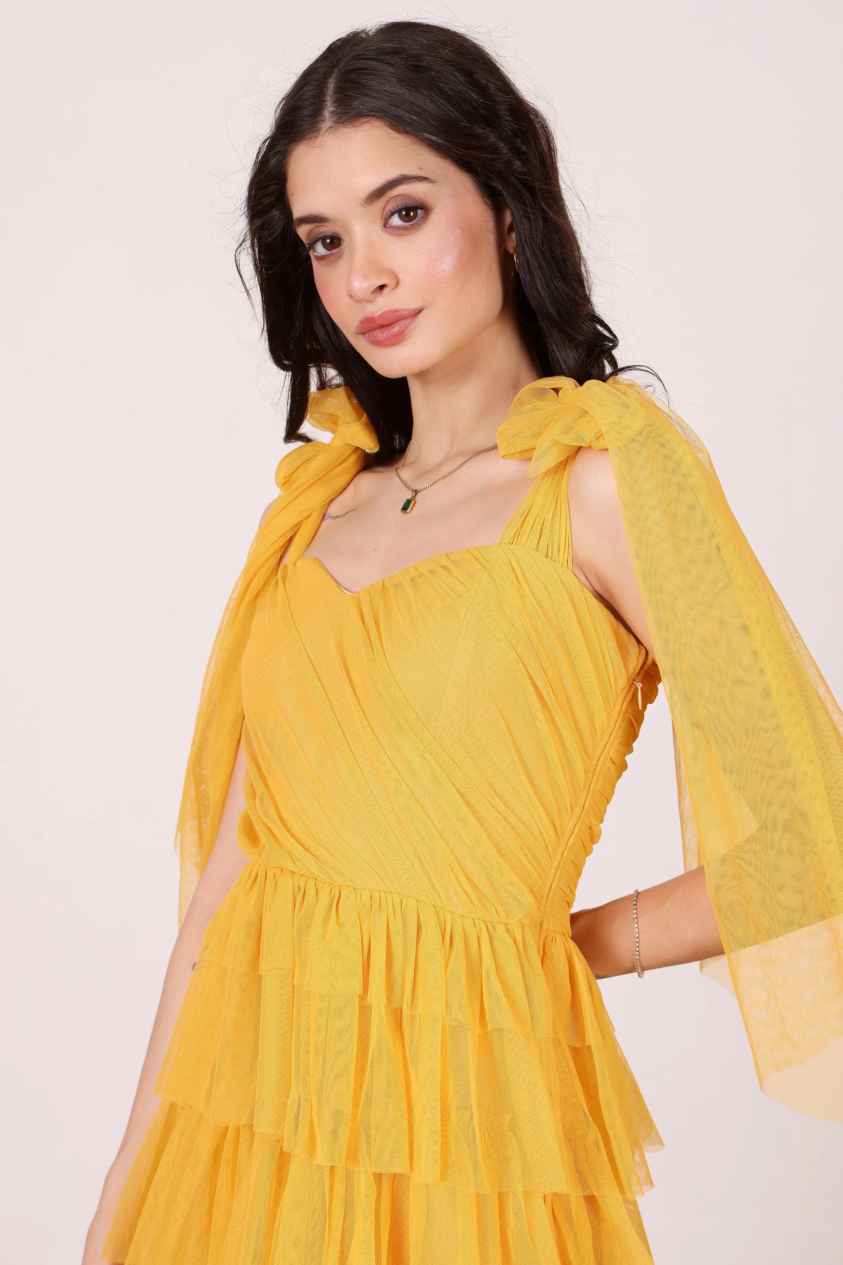 Ophelia Butterscotch Maxi Dress with Tie Detail sold by Lace & Beads product image thumbnail 3