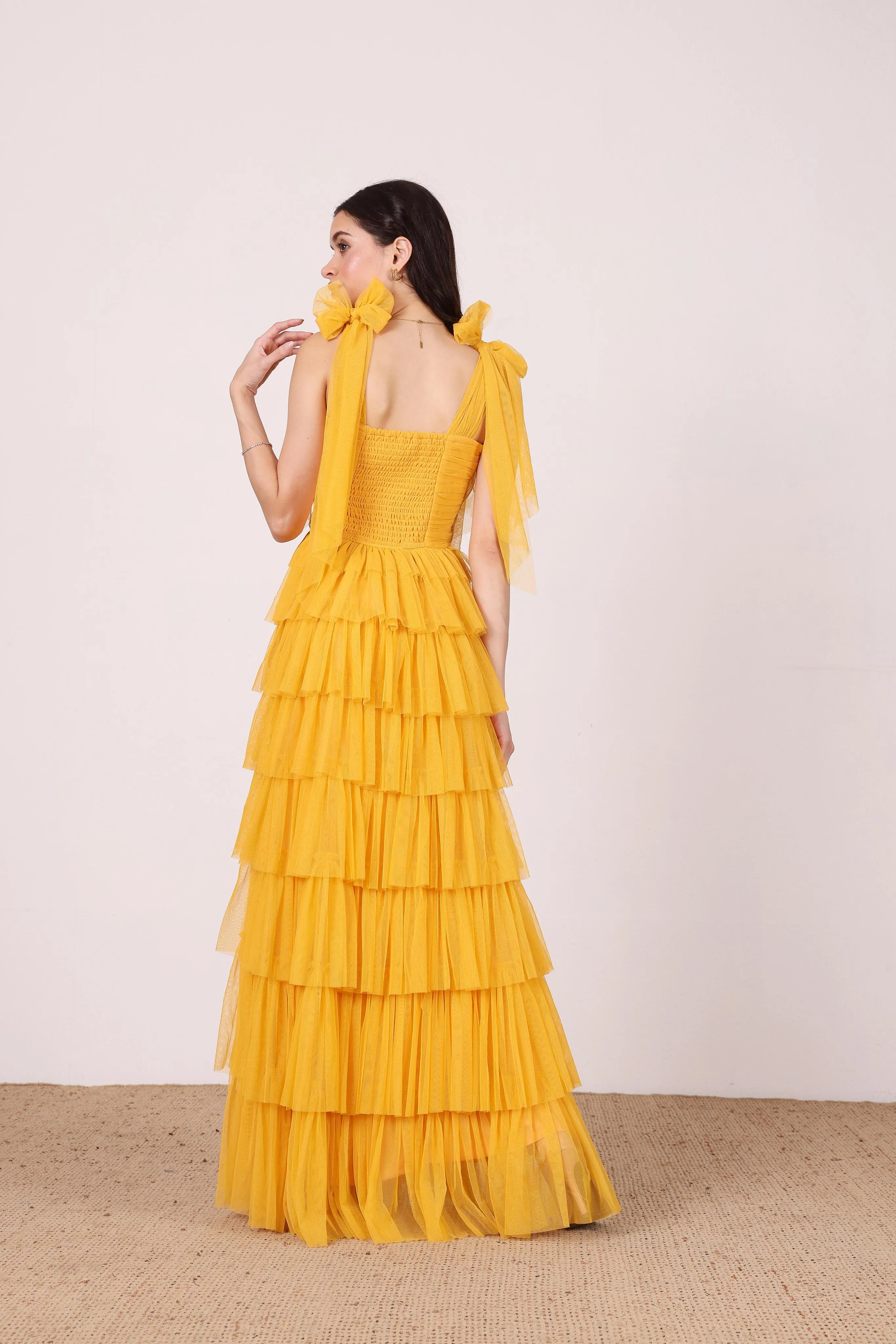 Ophelia Butterscotch Maxi Dress with Tie Detail sold by Lace & Beads product image thumbnail 4