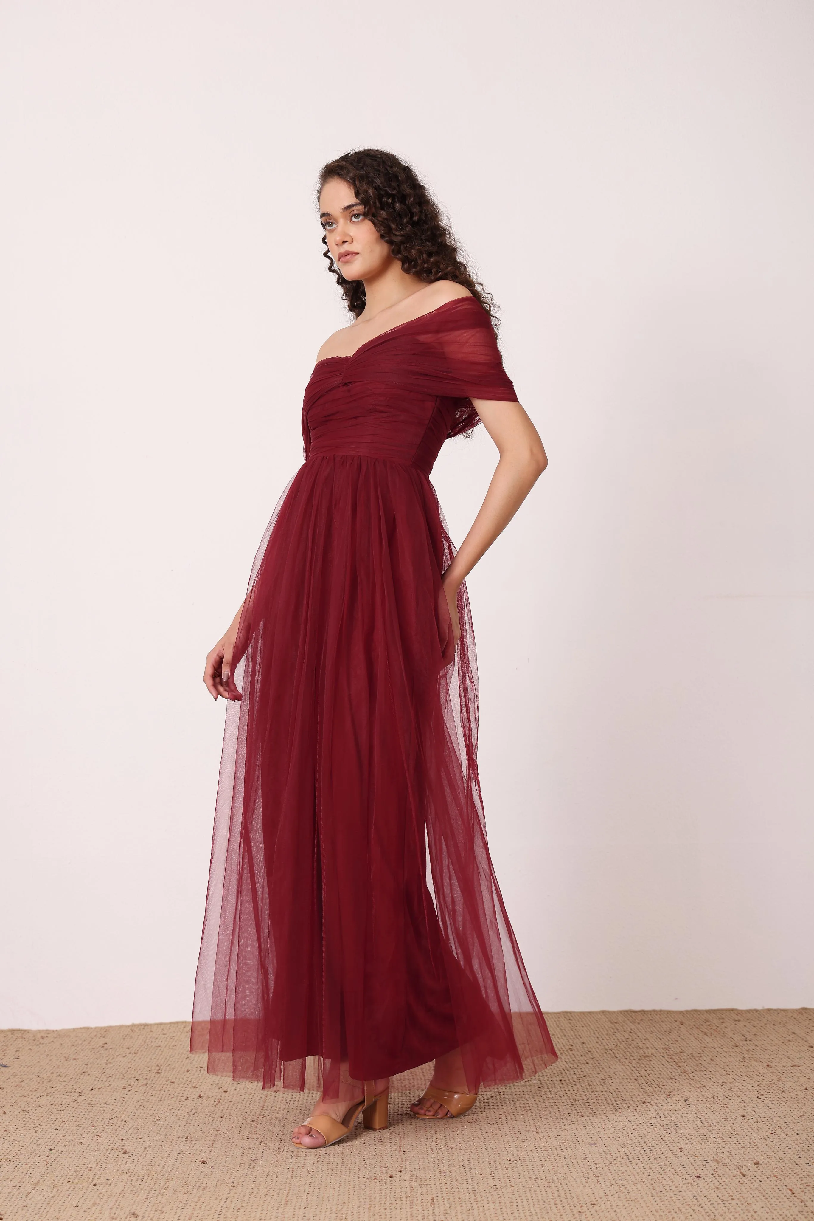 Gillian Maxi Dress in Wine sold by Lace & Beads product image thumbnail 5