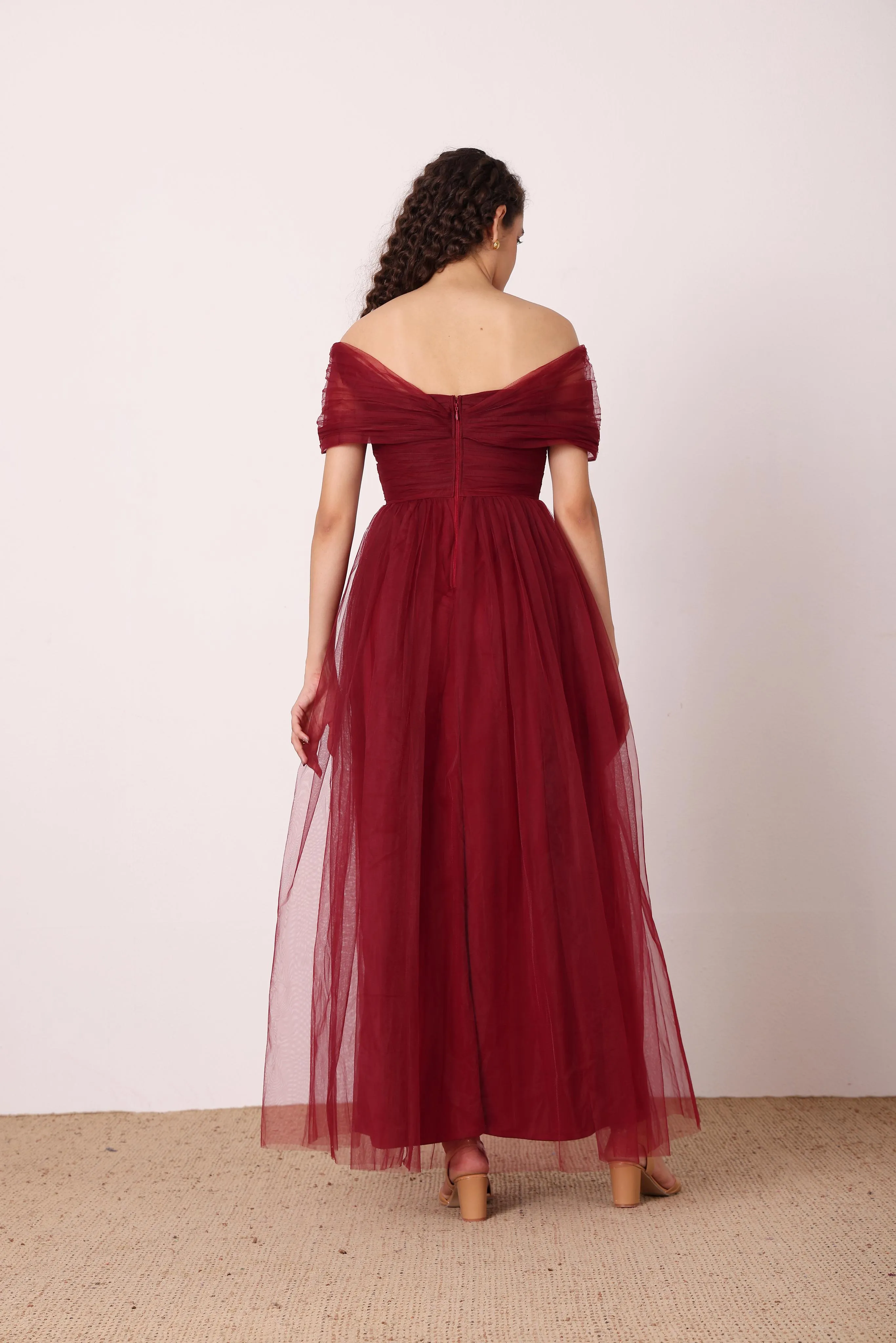 Gillian Maxi Dress in Wine sold by Lace & Beads product image thumbnail 3
