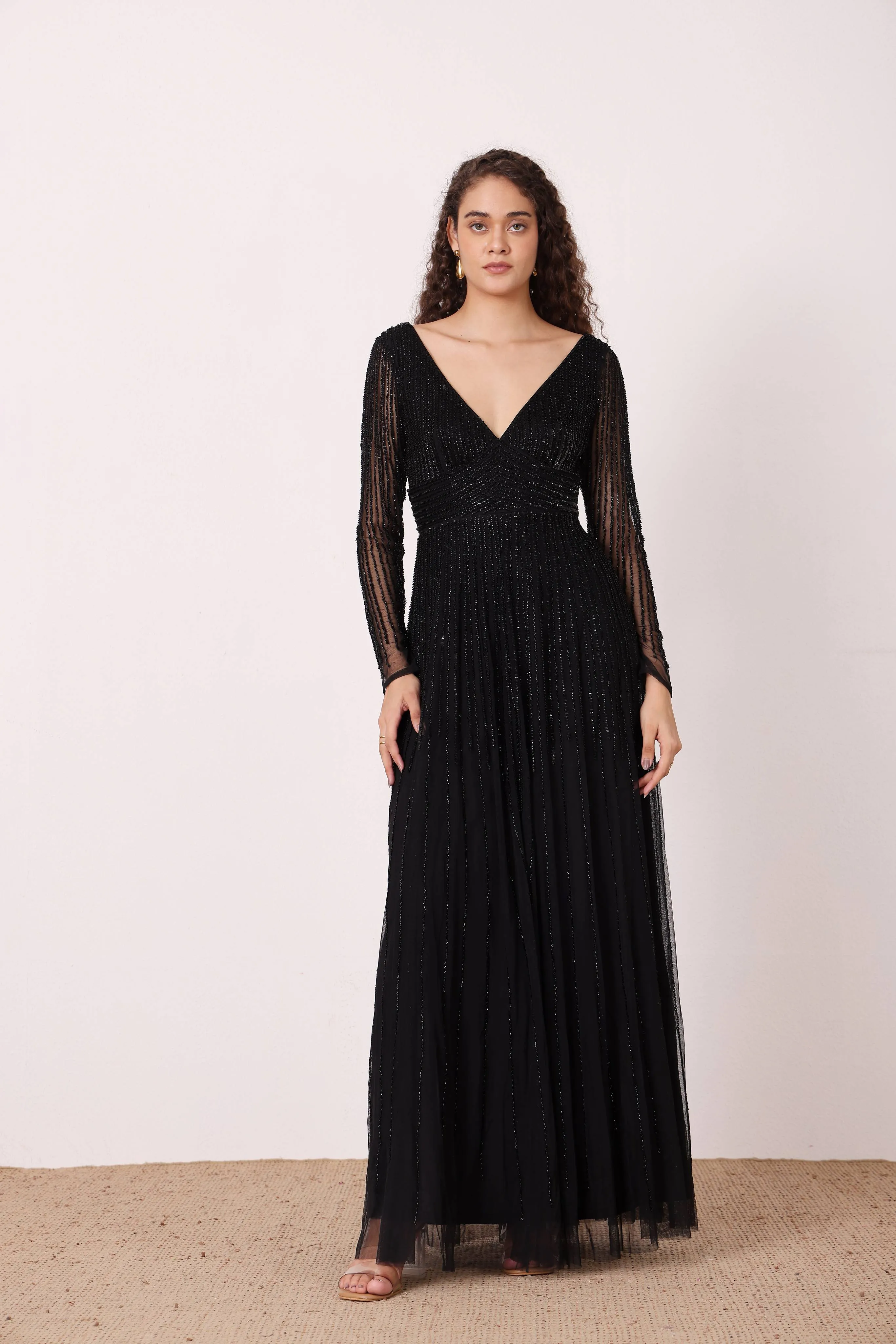 Laura Embellished Maxi Dress in Black sold by Lace & Beads product image thumbnail 2