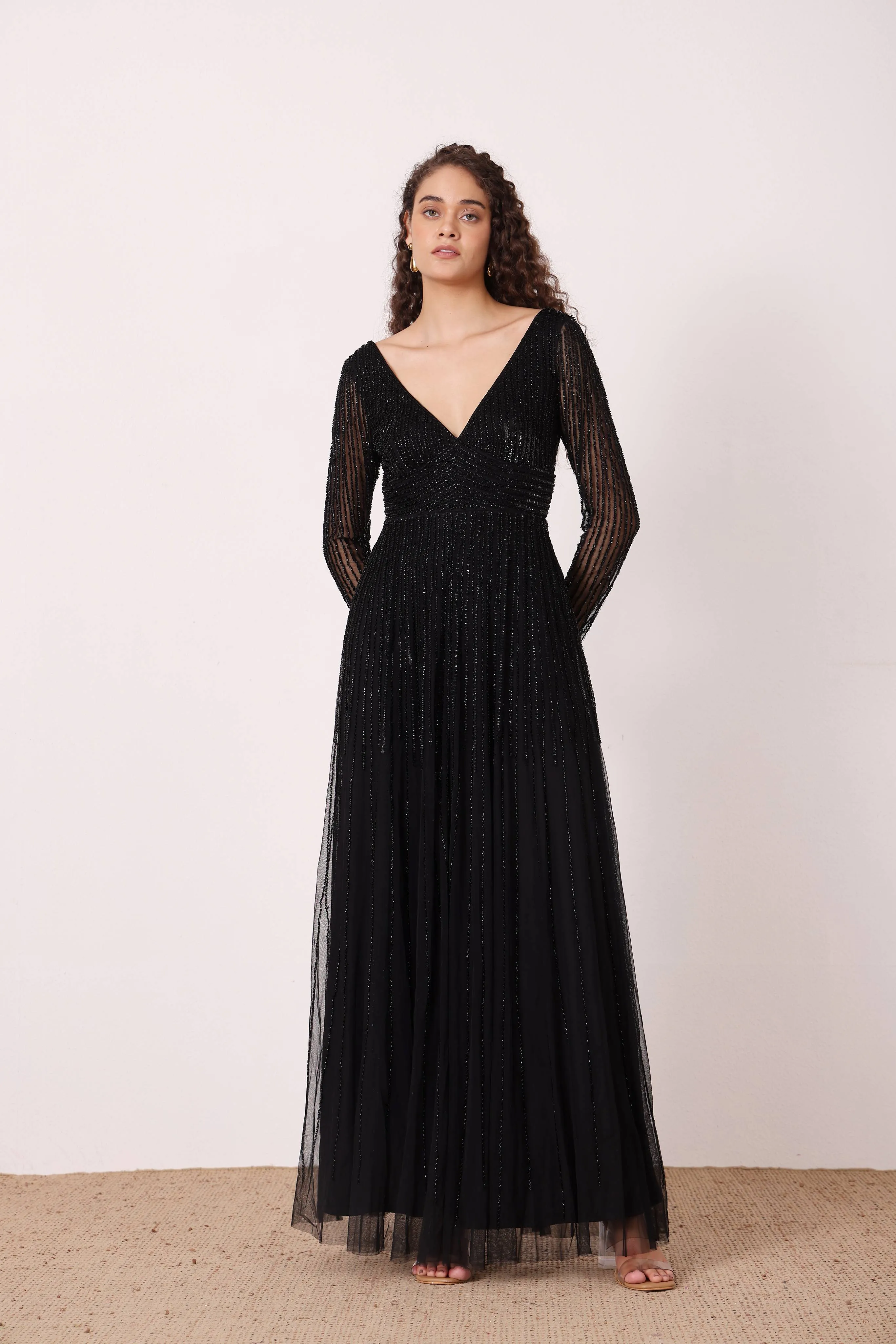 Laura Embellished Maxi Dress in Black sold by Lace & Beads product image thumbnail 3