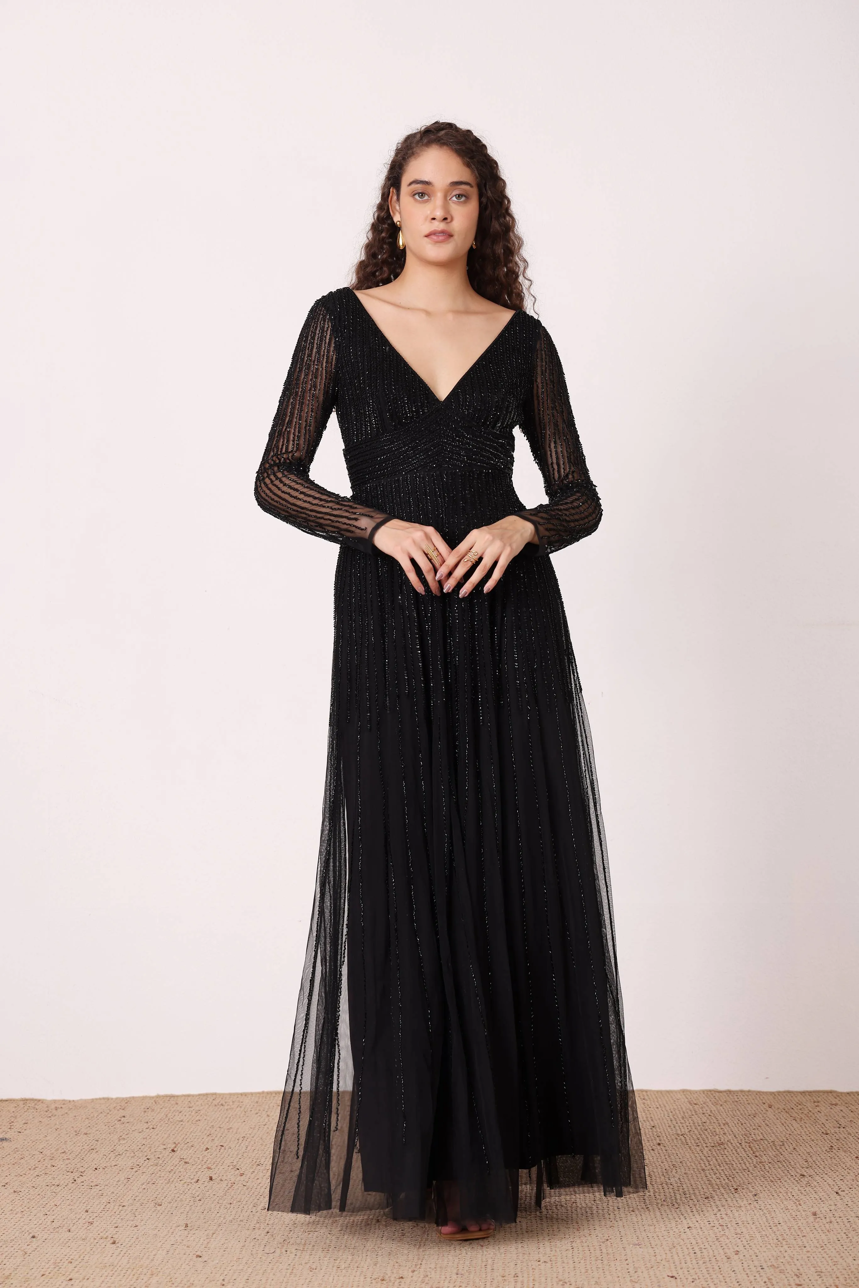Laura Embellished Maxi Dress in Black sold by Lace & Beads product image thumbnail 5