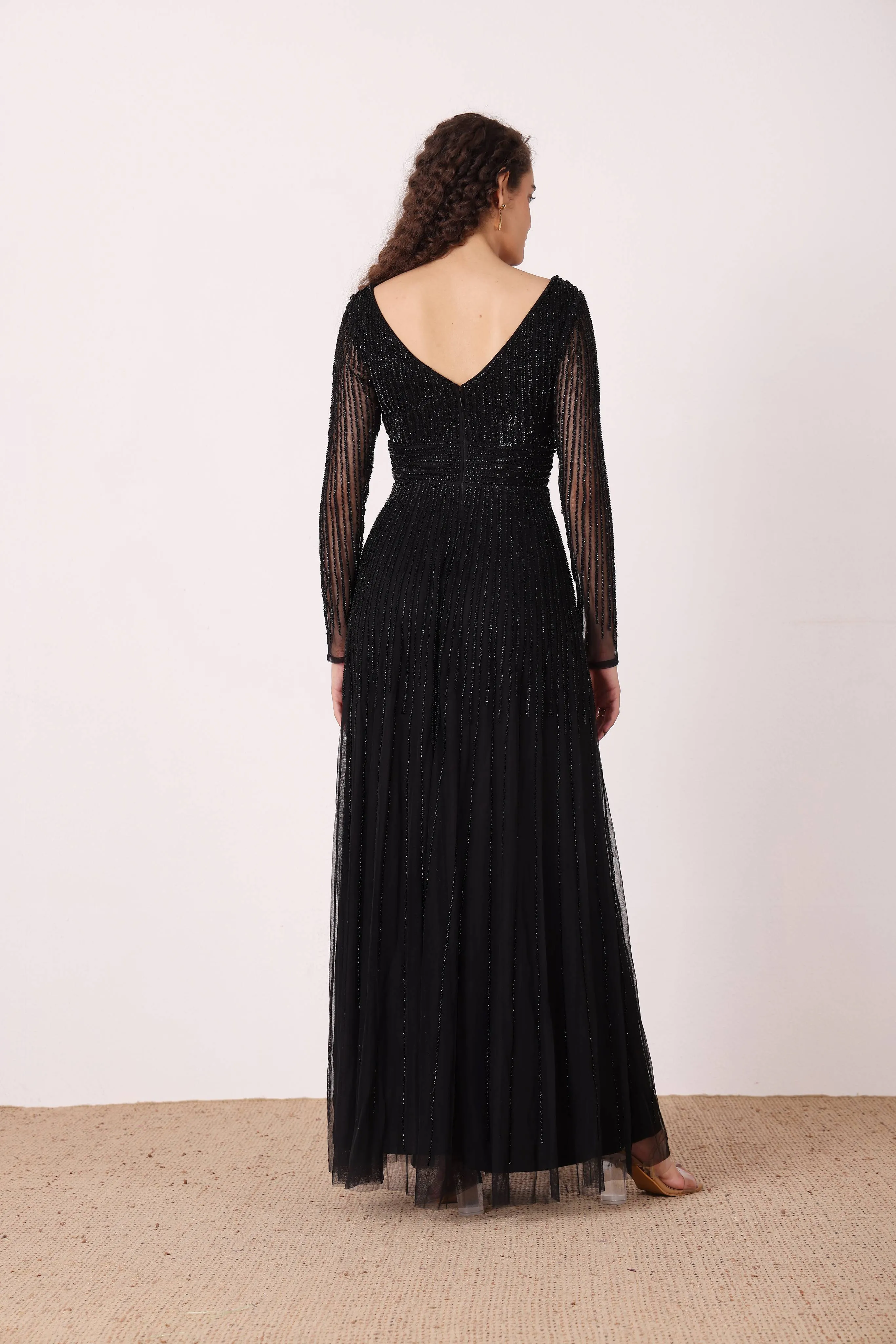 Laura Embellished Maxi Dress in Black sold by Lace & Beads product image thumbnail 4